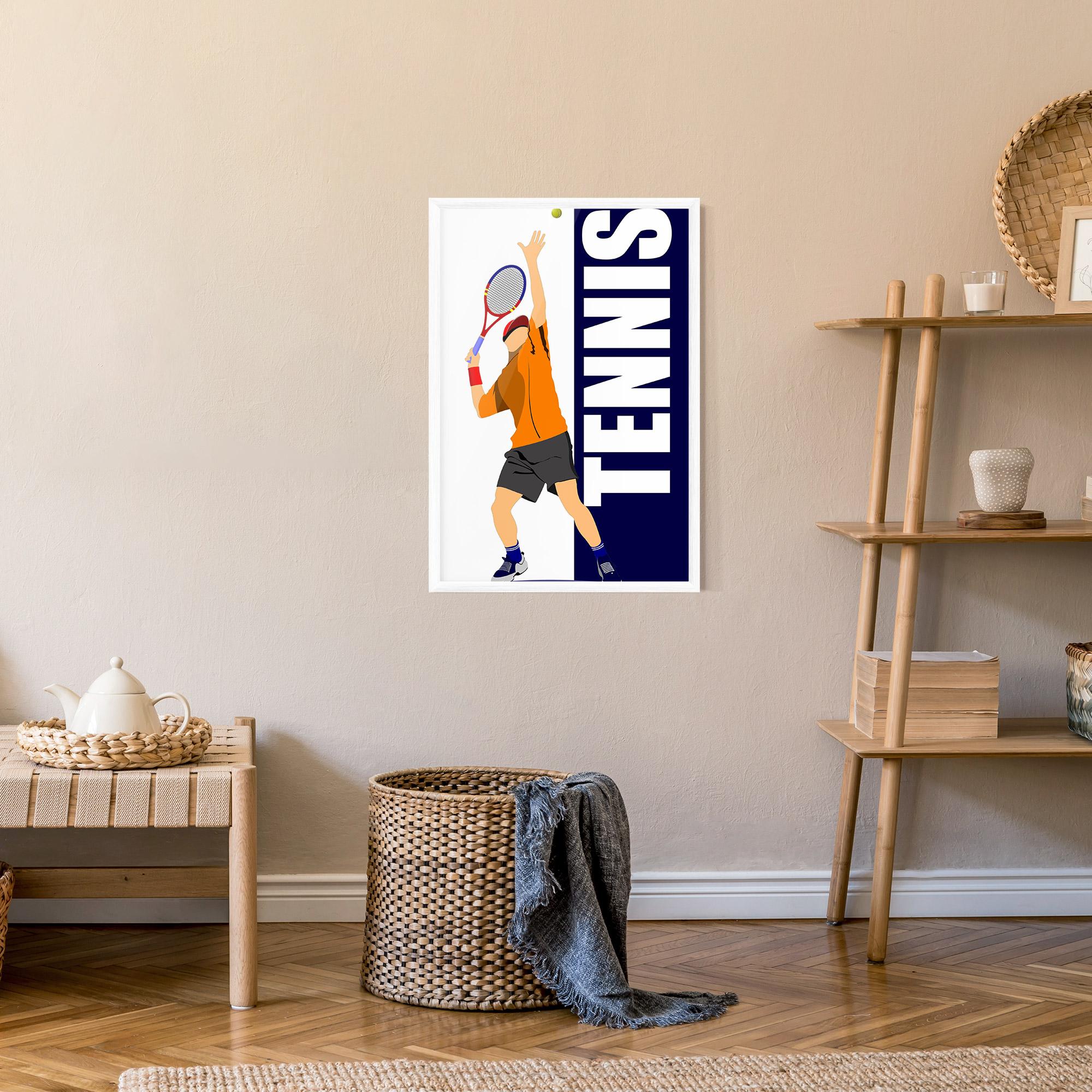 Plakat w Ramie Orange Tennis Player mockup 9