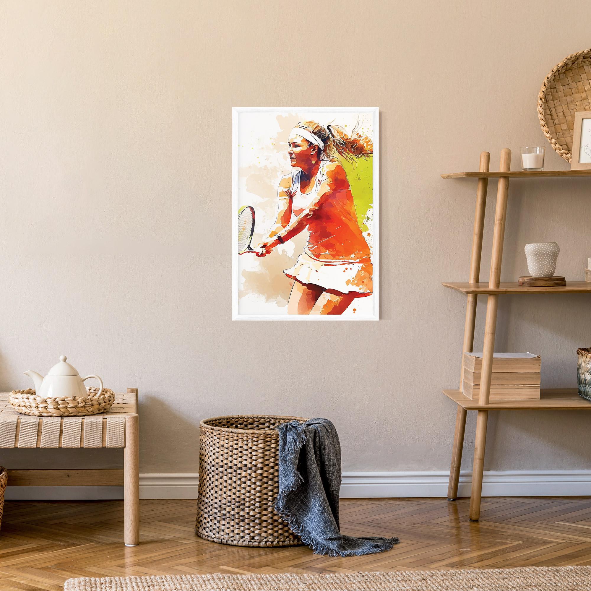 Plakat w Ramie Orange Watercolor Tennis mockup 9