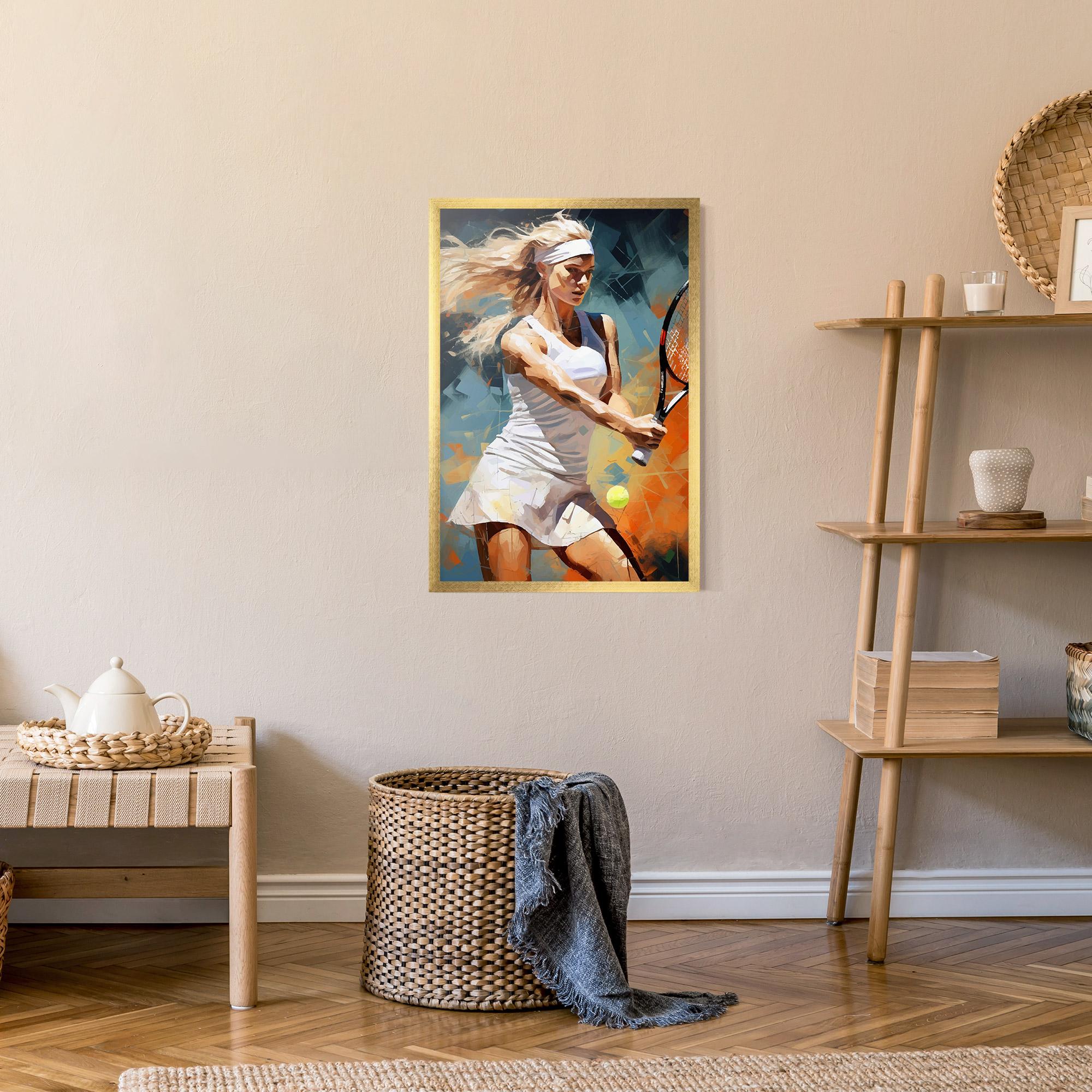 Plakat w Ramie Blonde Tennis Girl mockup 9