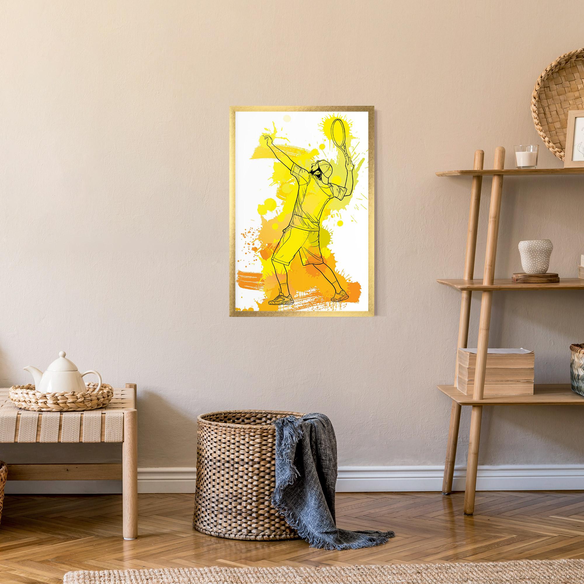 Plakat w Ramie Yellow Art Tennis mockup 9