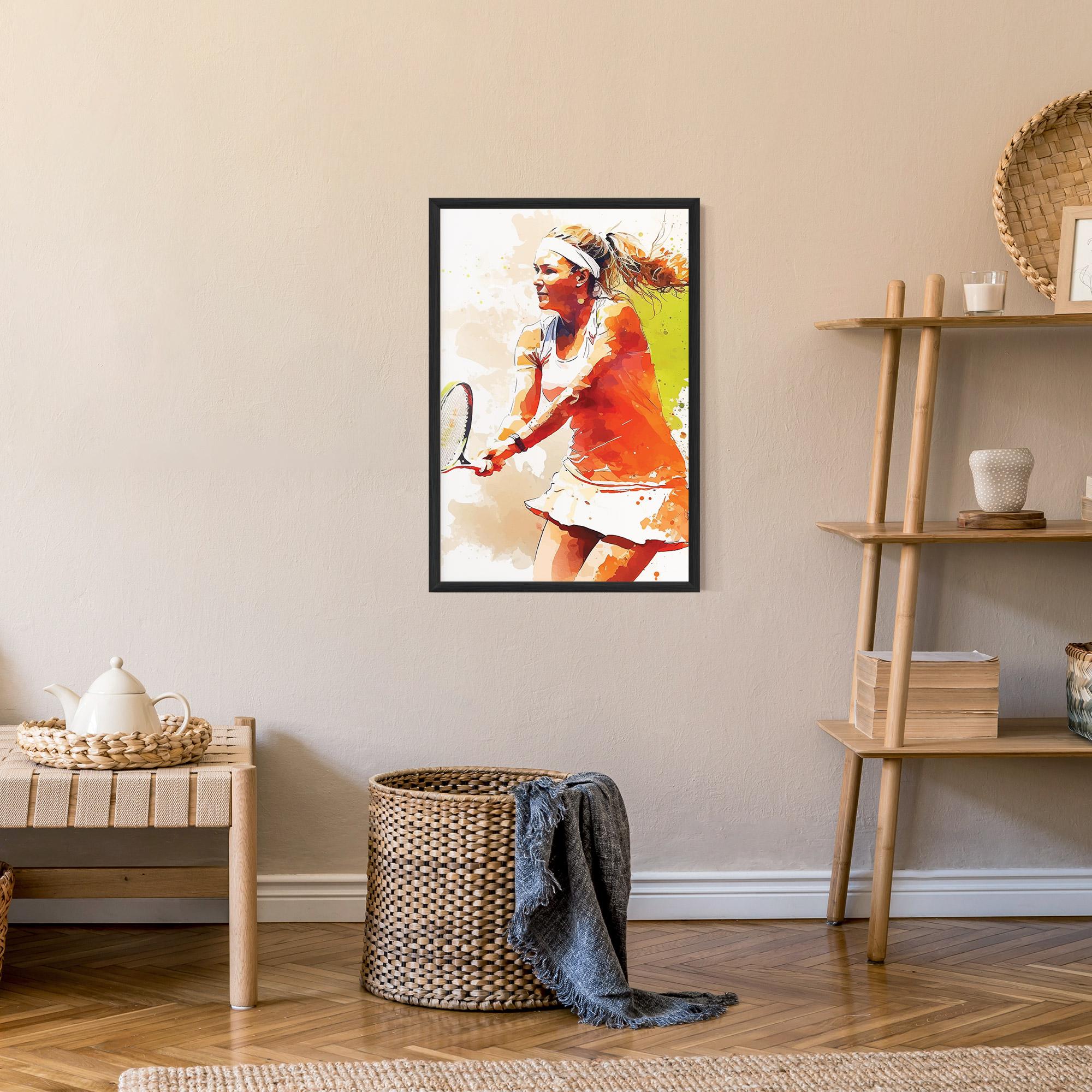 Plakat w Ramie Orange Watercolor Tennis mockup 9