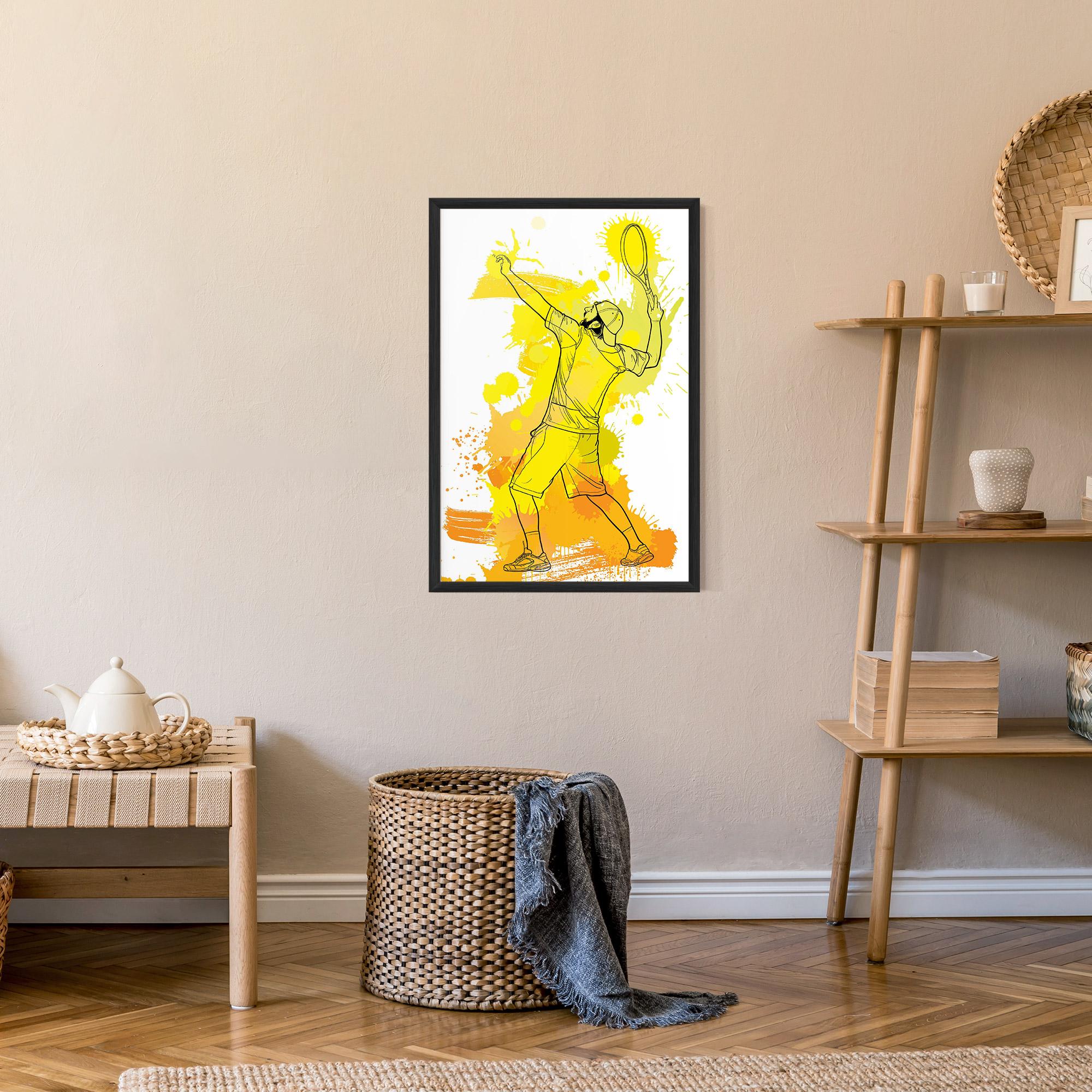 Plakat w Ramie Yellow Art Tennis mockup 9