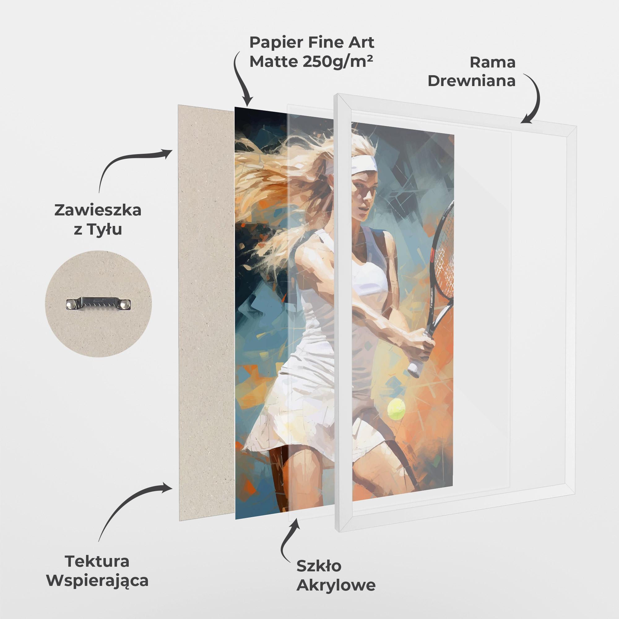 Plakat w Ramie Blonde Tennis Girl mockup 1