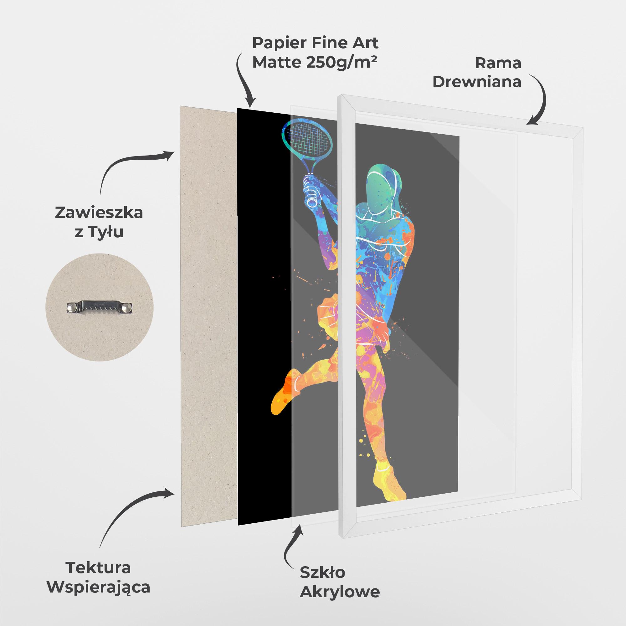 Plakat w Ramie Blue Orange Tennis mockup 1