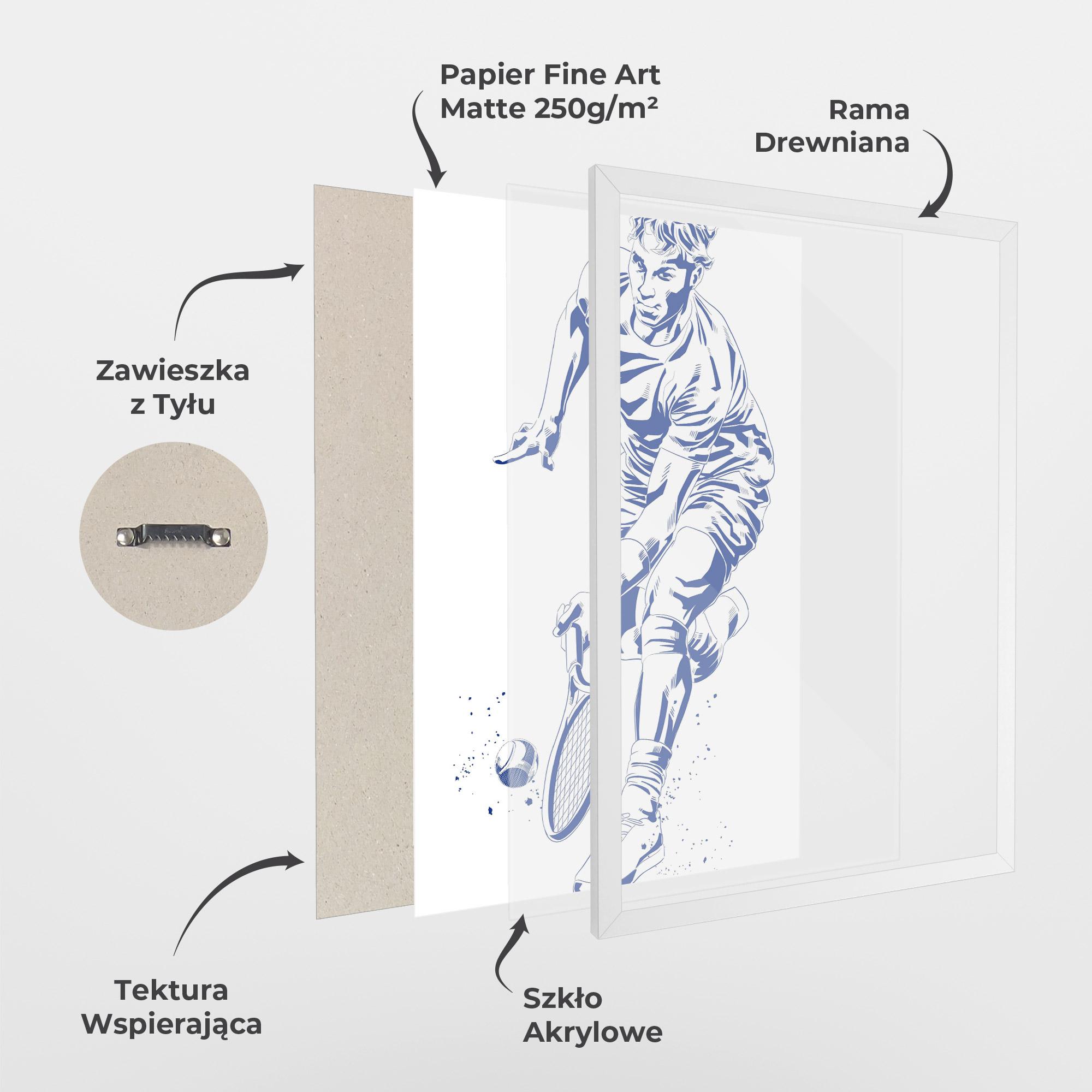 Plakat w Ramie Blue Tennis mockup 1