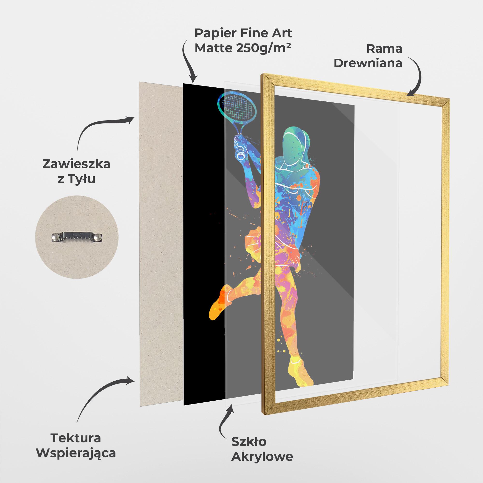 Plakat w Ramie Blue Orange Tennis mockup 1