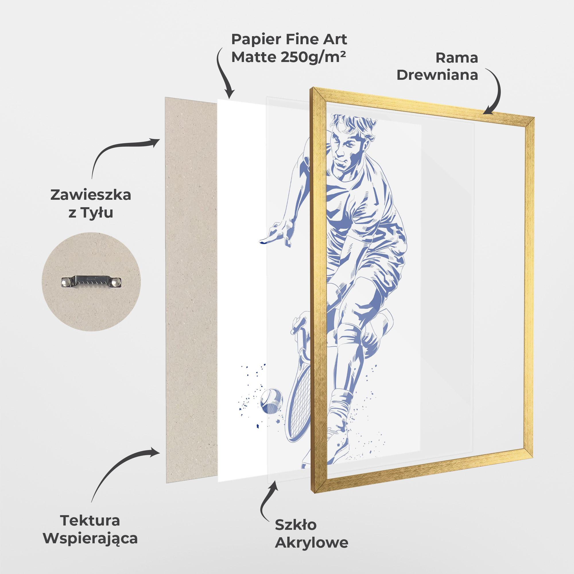 Plakat w Ramie Blue Tennis mockup 1