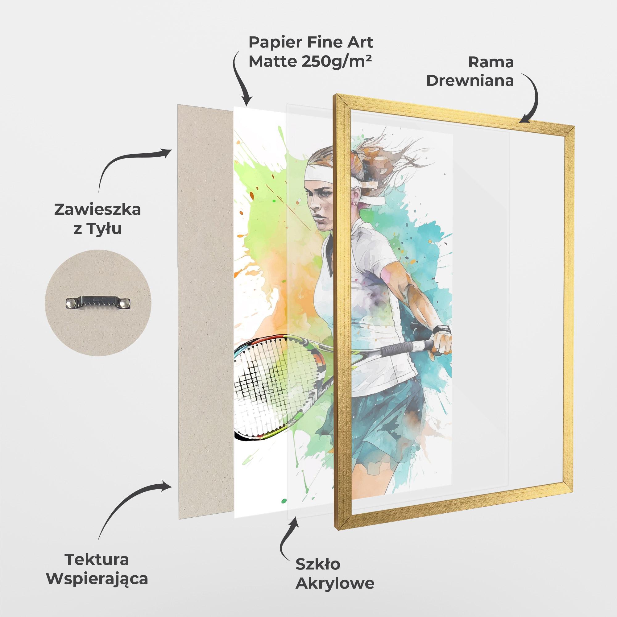 Plakat w Ramie Green Blue Tennis mockup 1