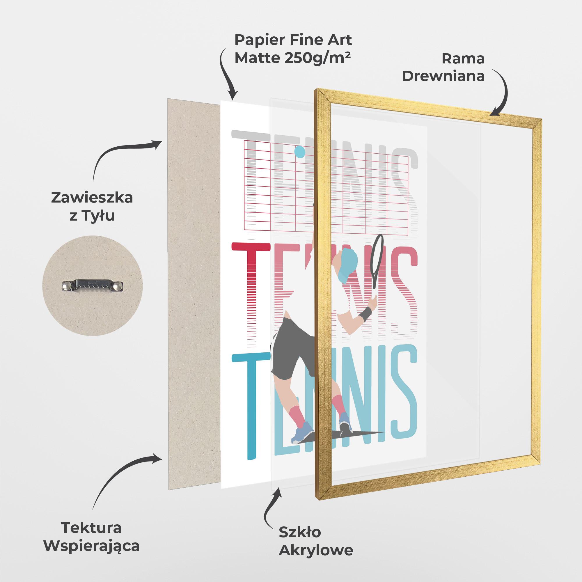 Plakat w Ramie Tennis Ball Jump mockup 1