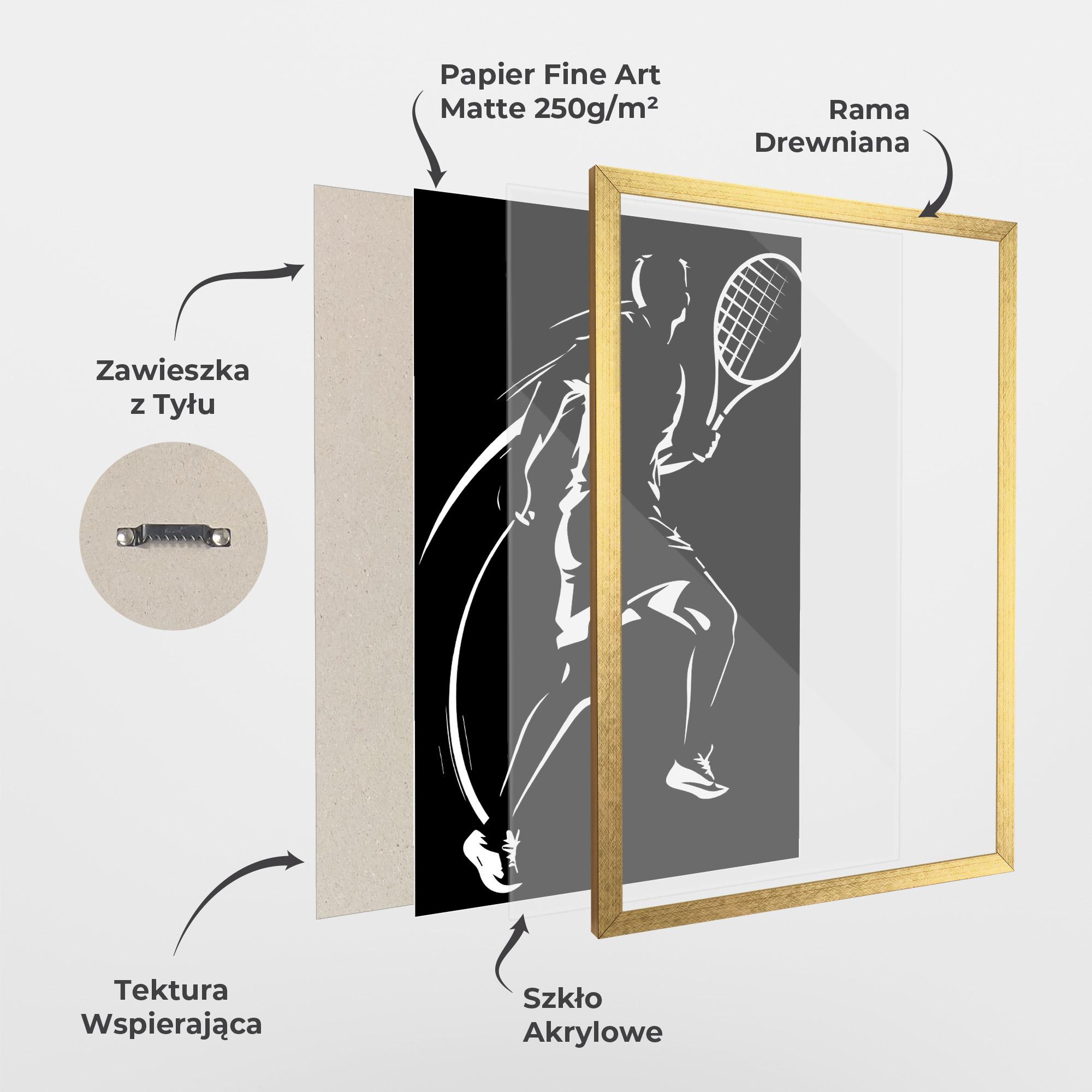 Plakat w Ramie White Line Tennis mockup 1