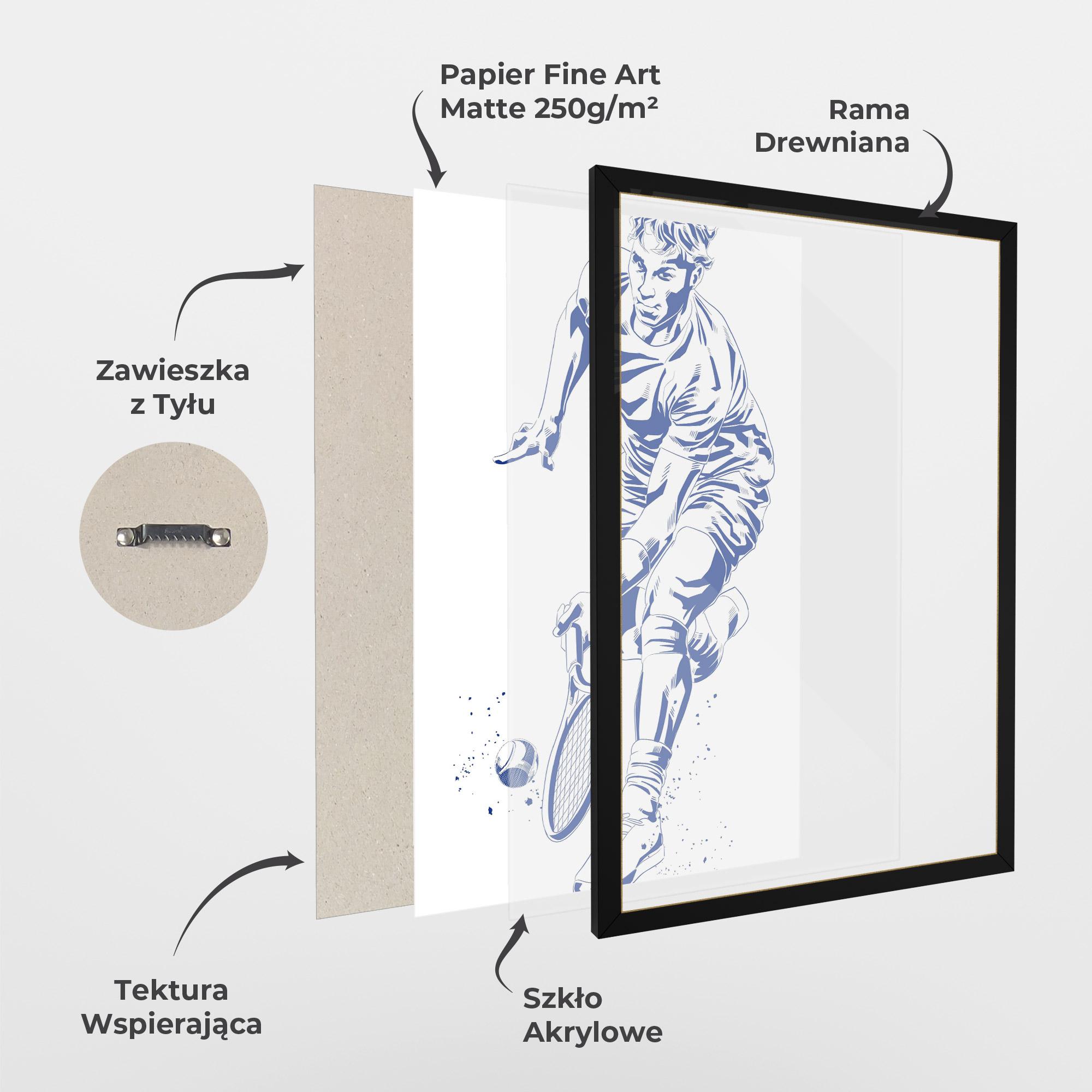 Plakat w Ramie Blue Tennis mockup 1