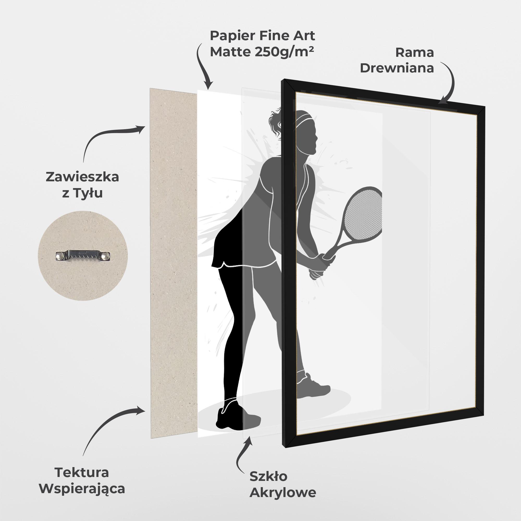 Plakat w Ramie Female Tennis Player mockup 1