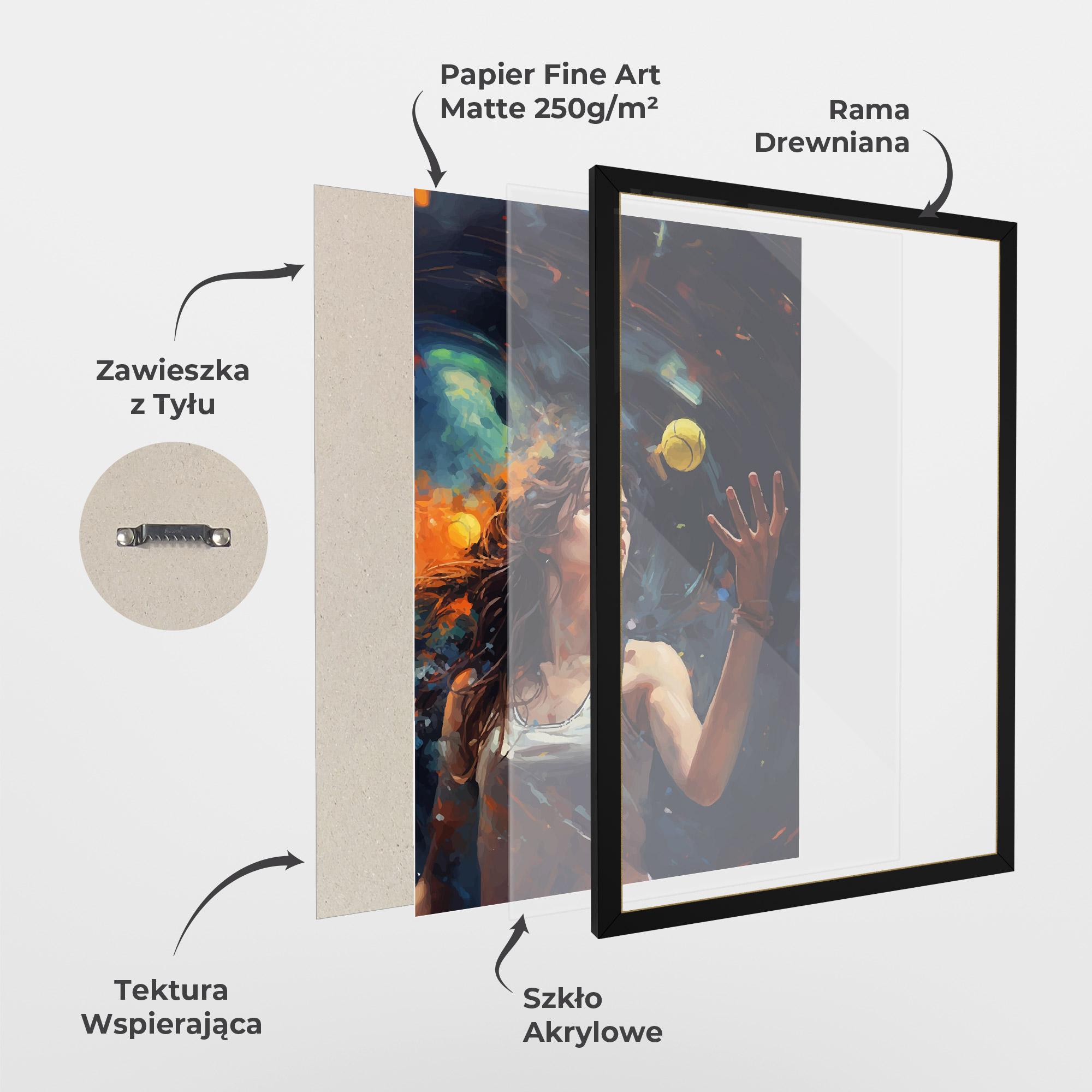 Plakat w Ramie Tennis Pretty Girl mockup 1