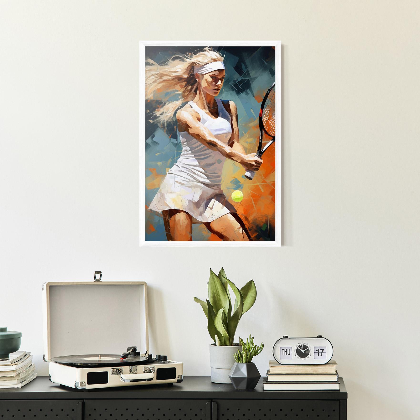 Plakat w Ramie Blonde Tennis Girl mockup 2