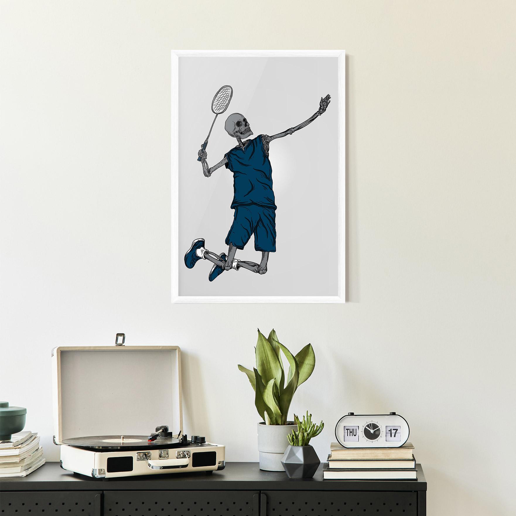 Plakat w Ramie Blue Skull Tennis mockup 2