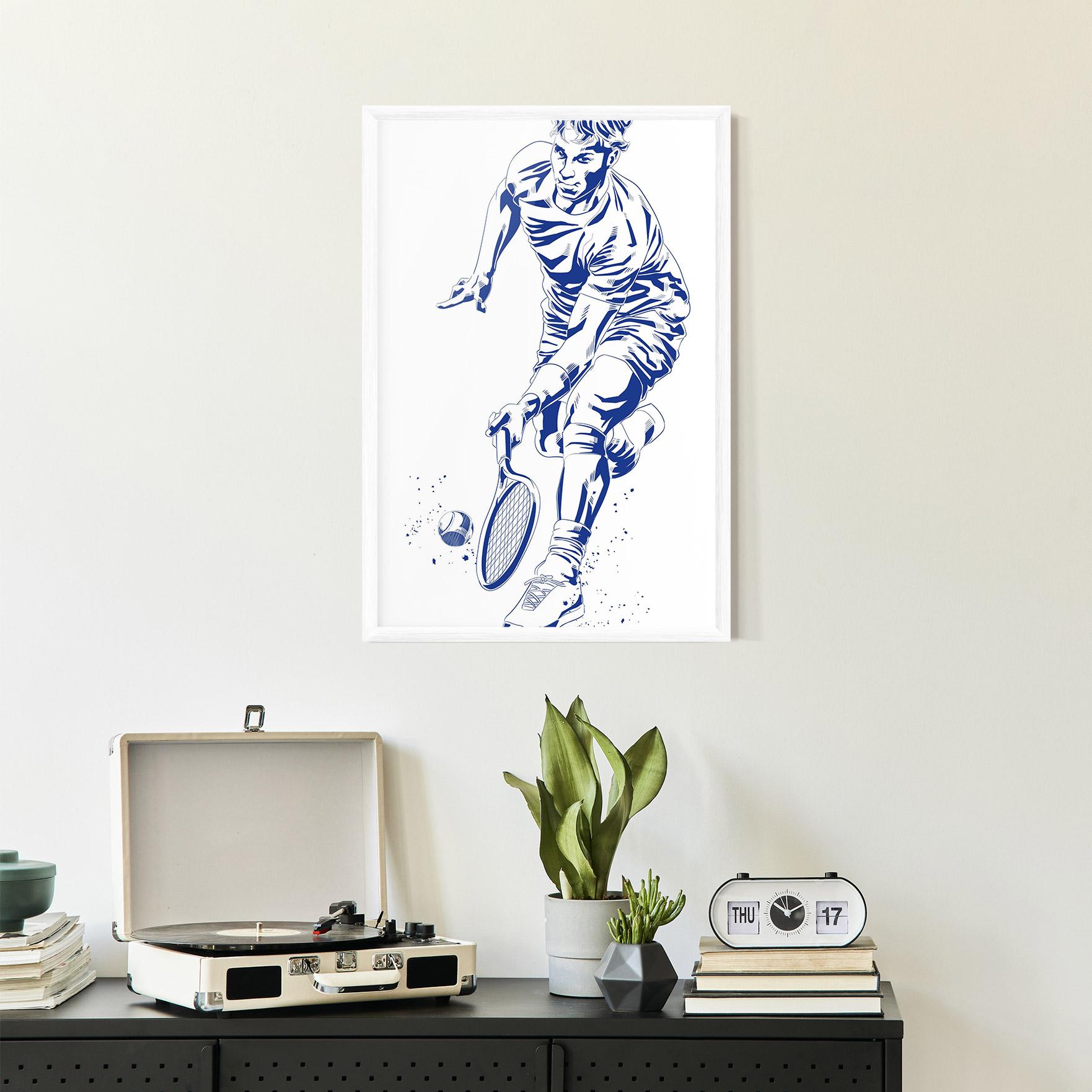 Plakat w Ramie Blue Tennis mockup 2