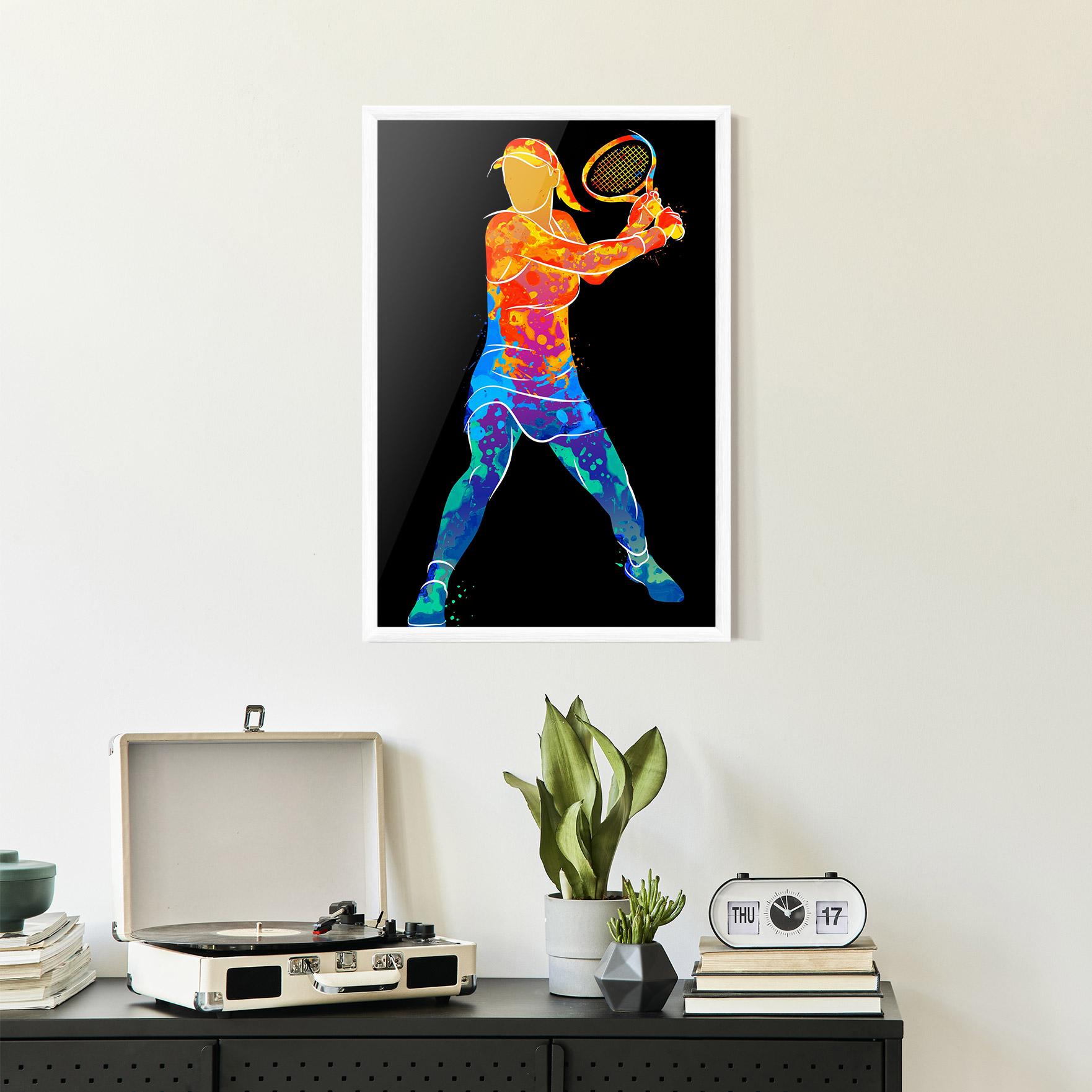 Plakat w Ramie Green Orange Tennis mockup 2