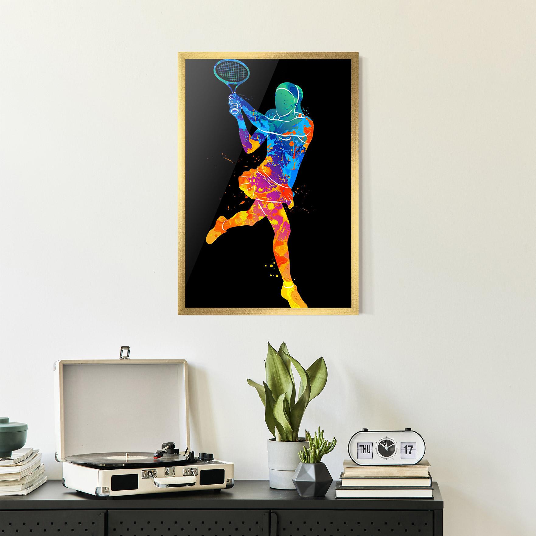 Plakat w Ramie Blue Orange Tennis mockup 2