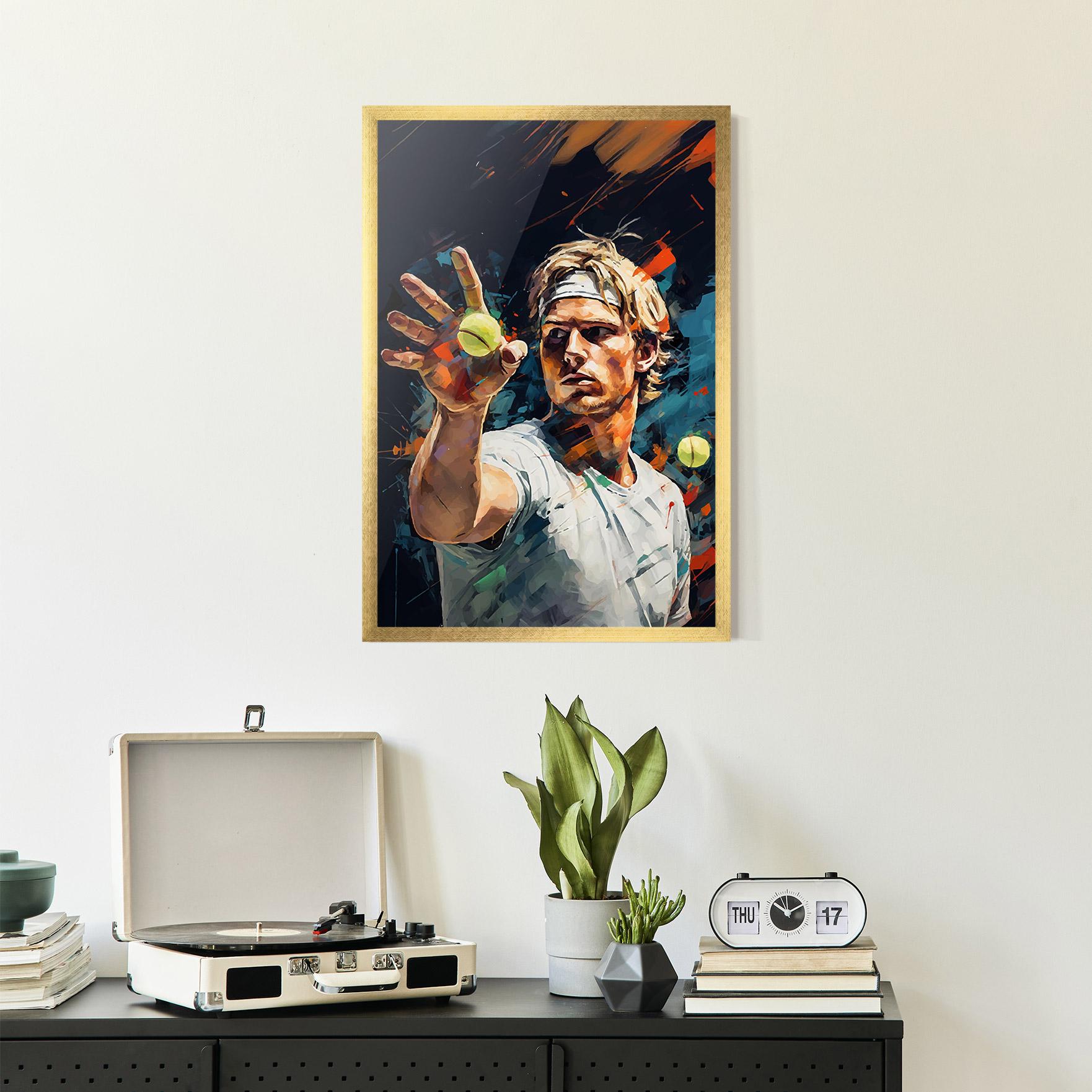 Plakat w Ramie Tennis Player Art mockup 2