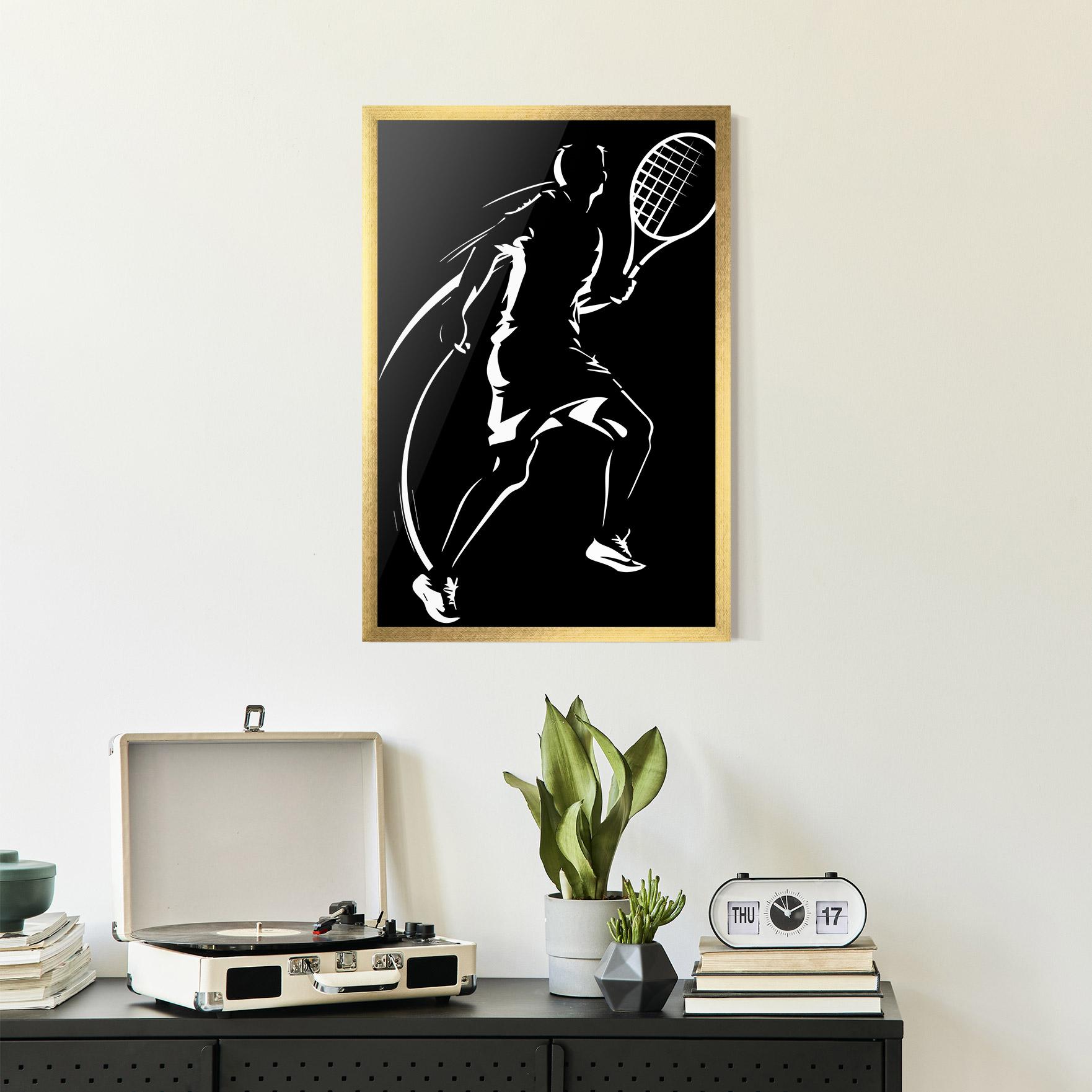 Plakat w Ramie White Line Tennis mockup 2