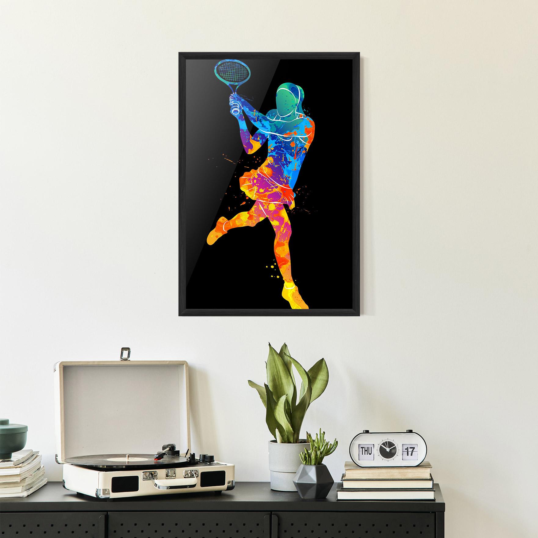 Plakat w Ramie Blue Orange Tennis mockup 2