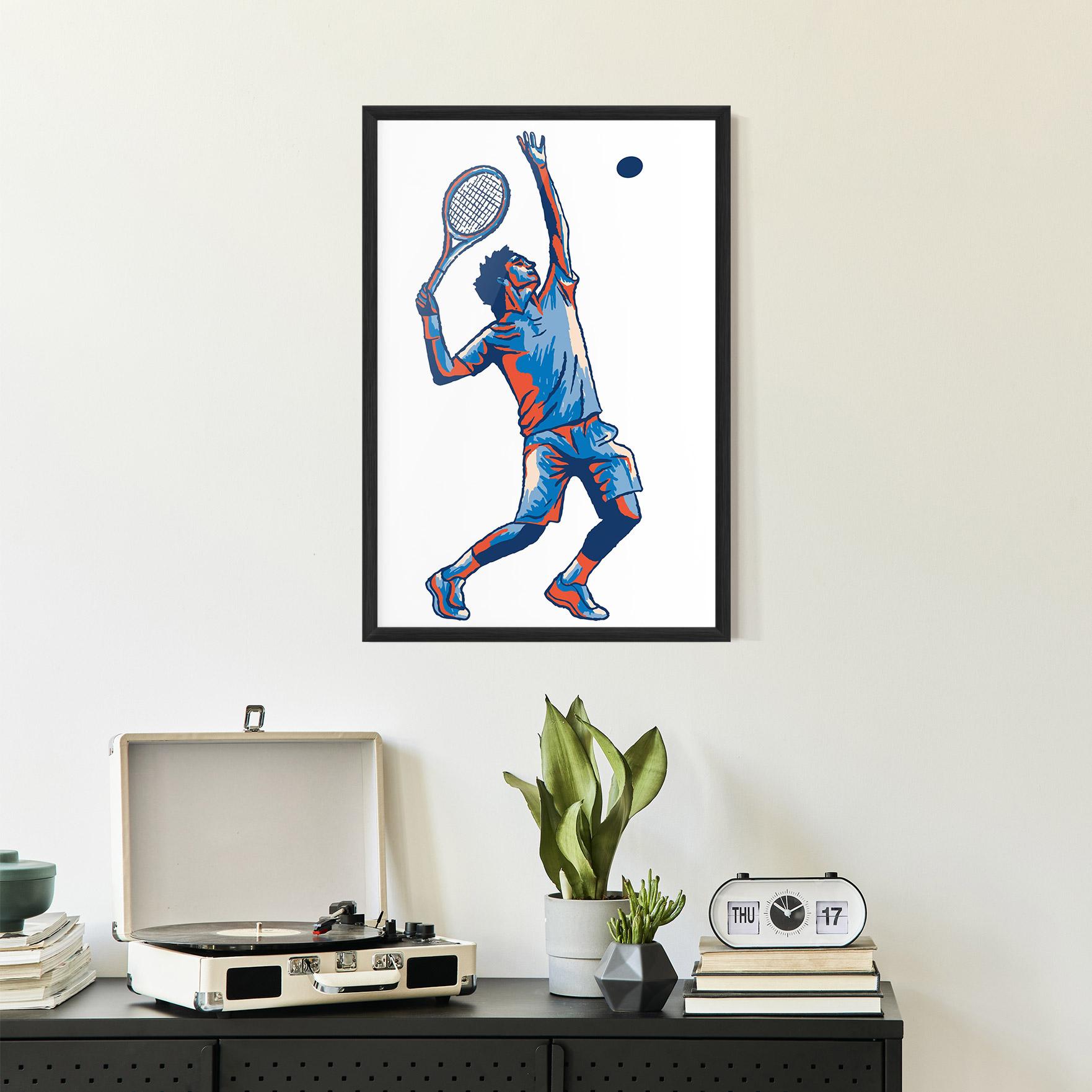 Plakat w Ramie Blue Red Tennis mockup 2