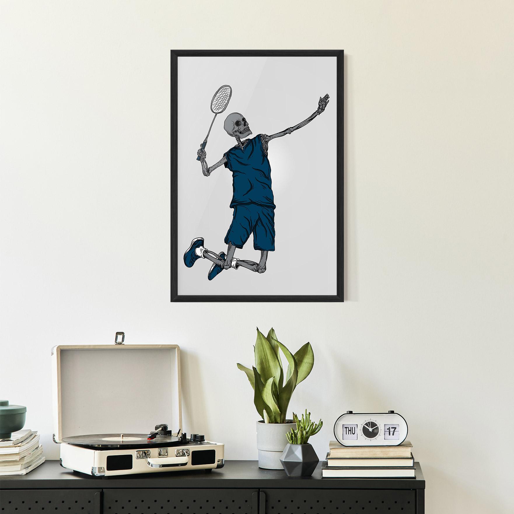 Plakat w Ramie Blue Skull Tennis mockup 2