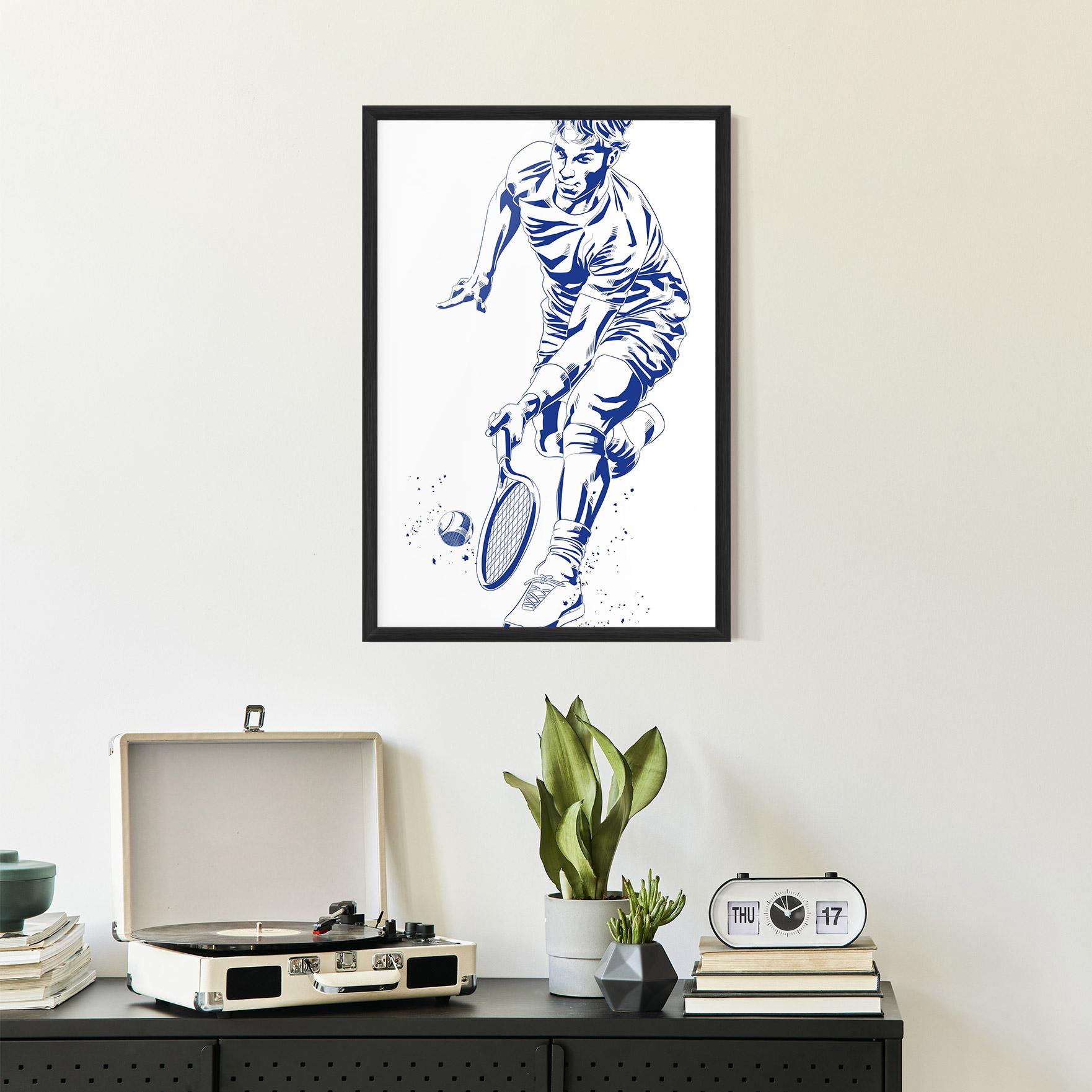 Plakat w Ramie Blue Tennis mockup 2