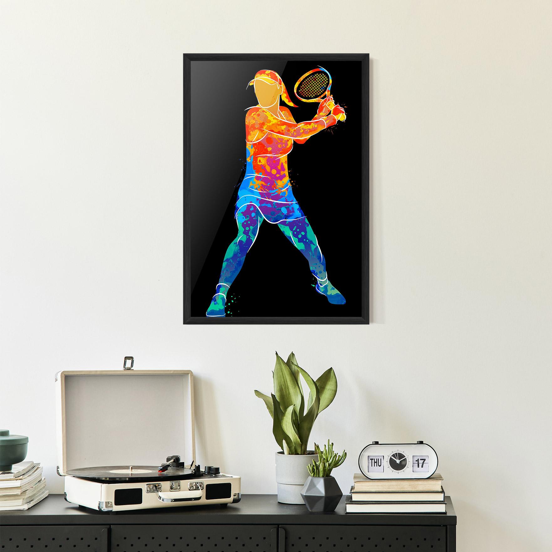 Plakat w Ramie Green Orange Tennis mockup 2