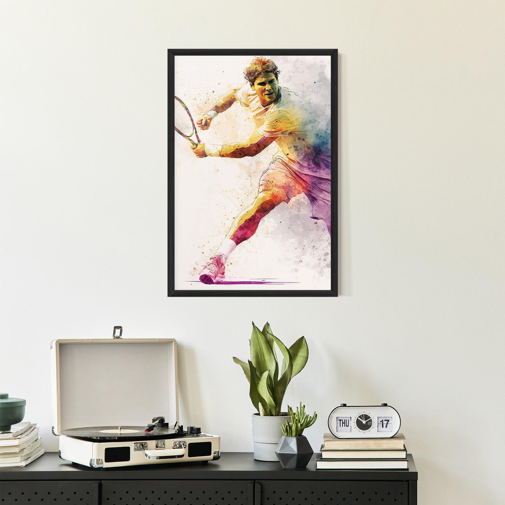 Plakat w Ramie Watercolor Tennis mockup 2
