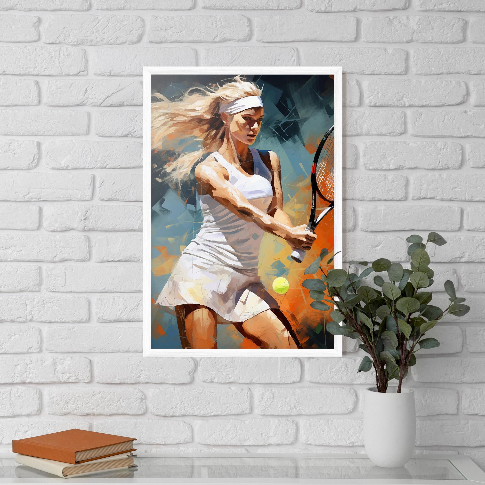 Plakat w Ramie Blonde Tennis Girl mockup 5