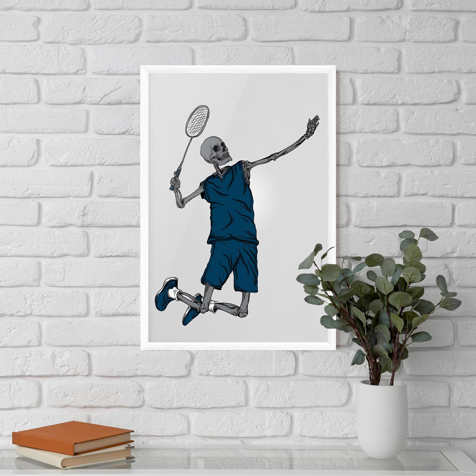 Plakat w Ramie Blue Skull Tennis mockup 5