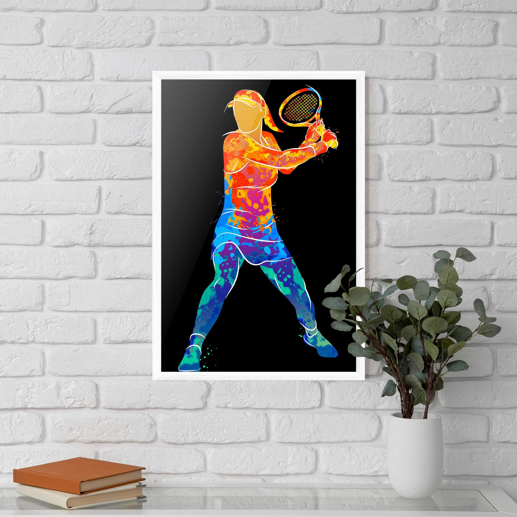 Plakat w Ramie Green Orange Tennis mockup 5