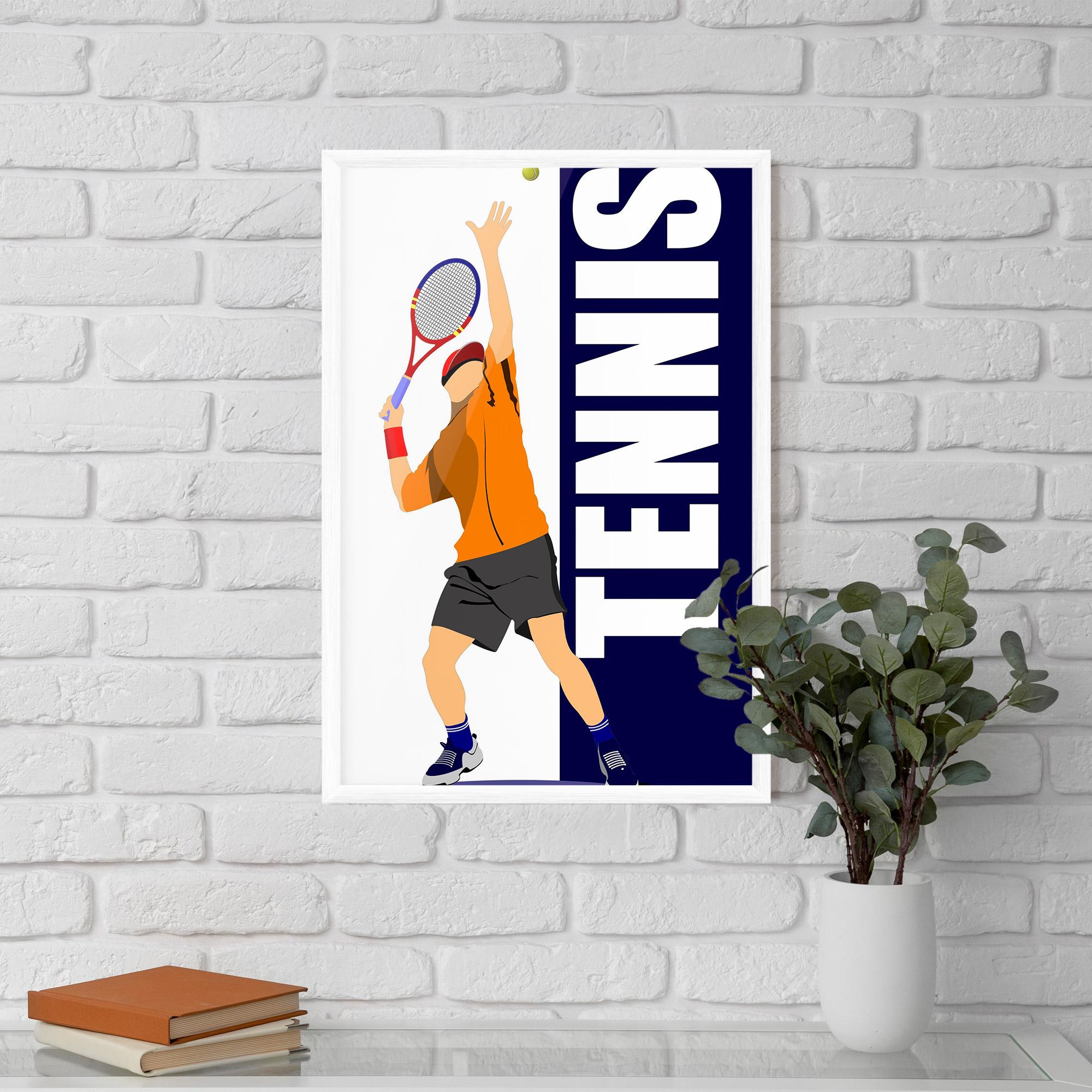 Plakat w Ramie Orange Tennis Player mockup 5
