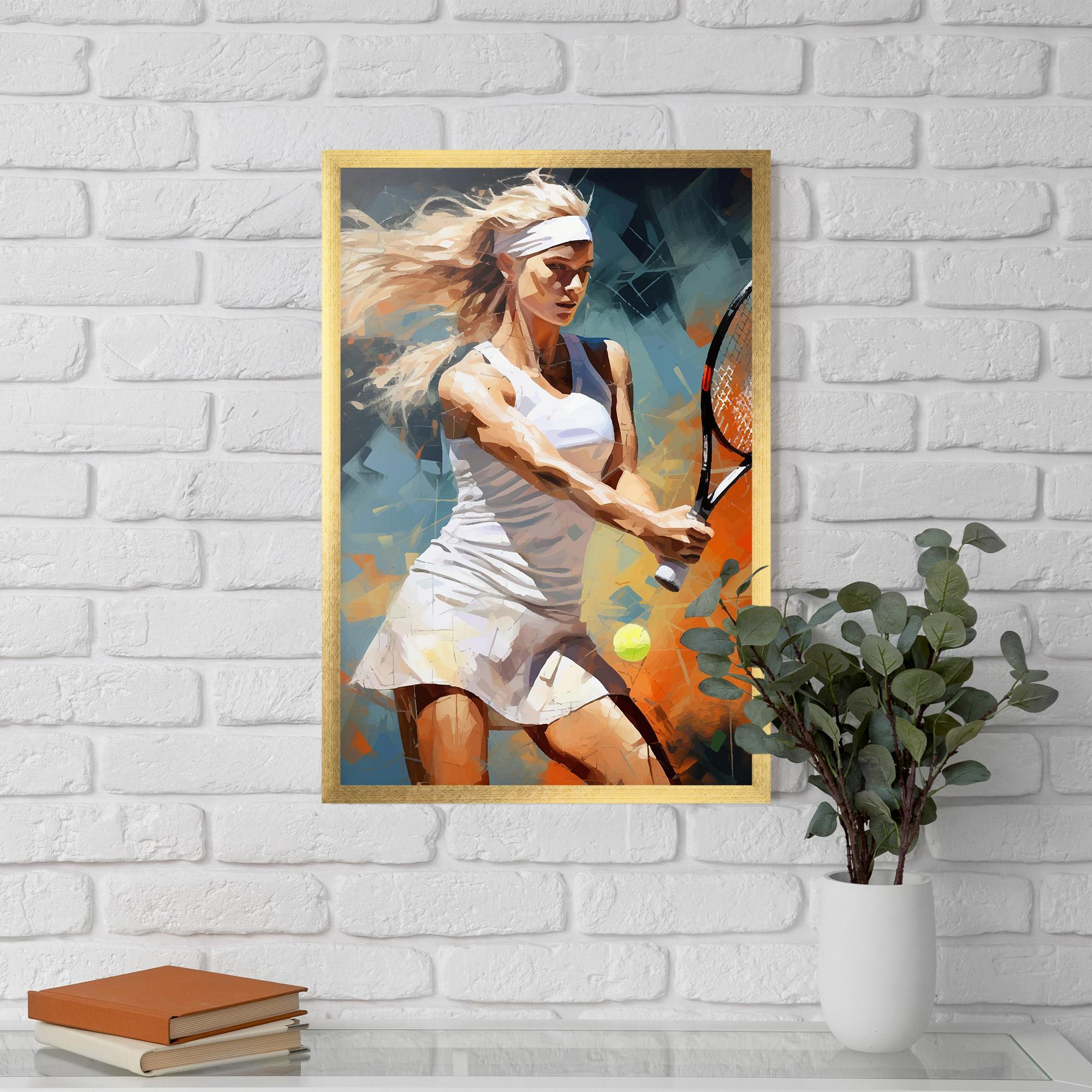 Plakat w Ramie Blonde Tennis Girl mockup 5