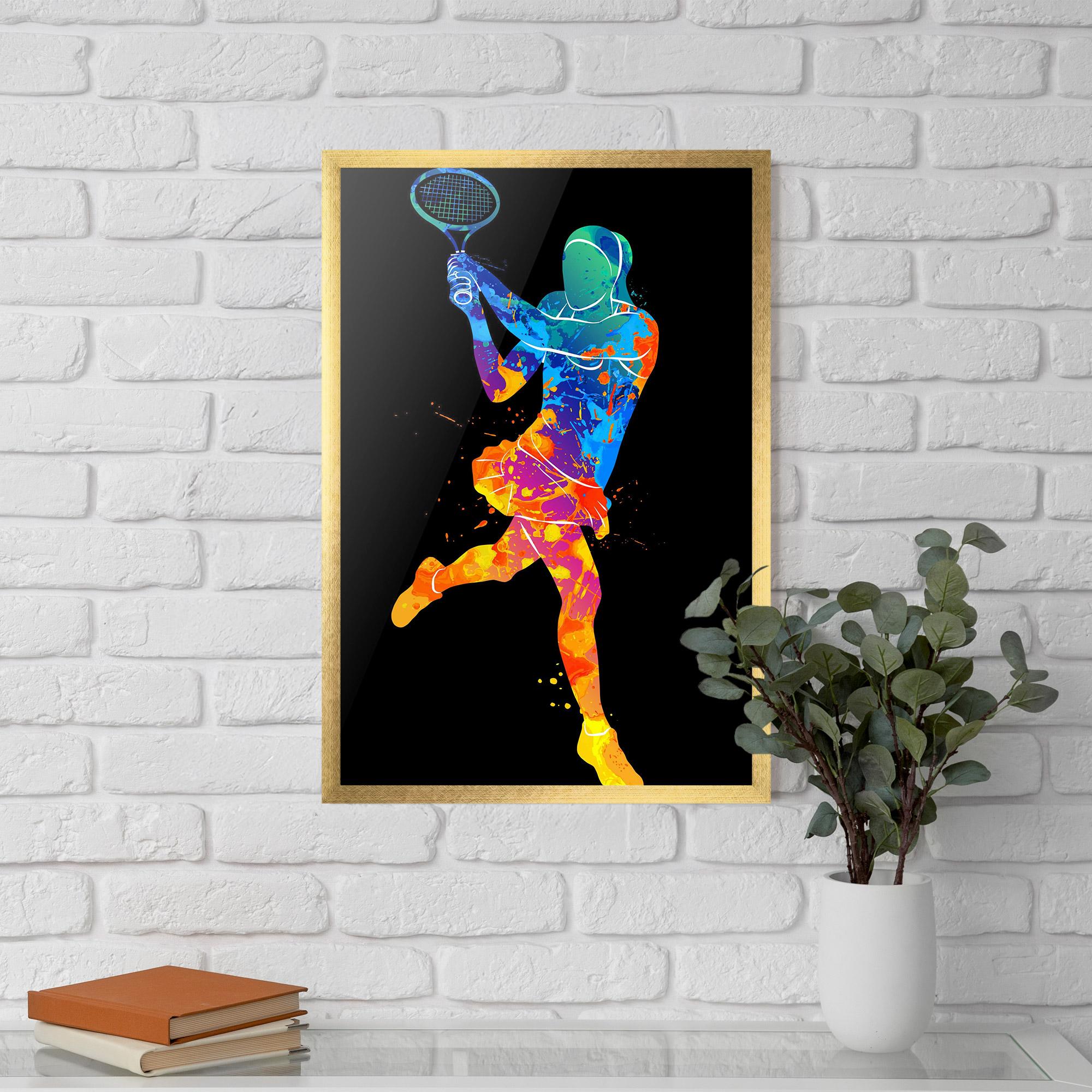 Plakat w Ramie Blue Orange Tennis mockup 5