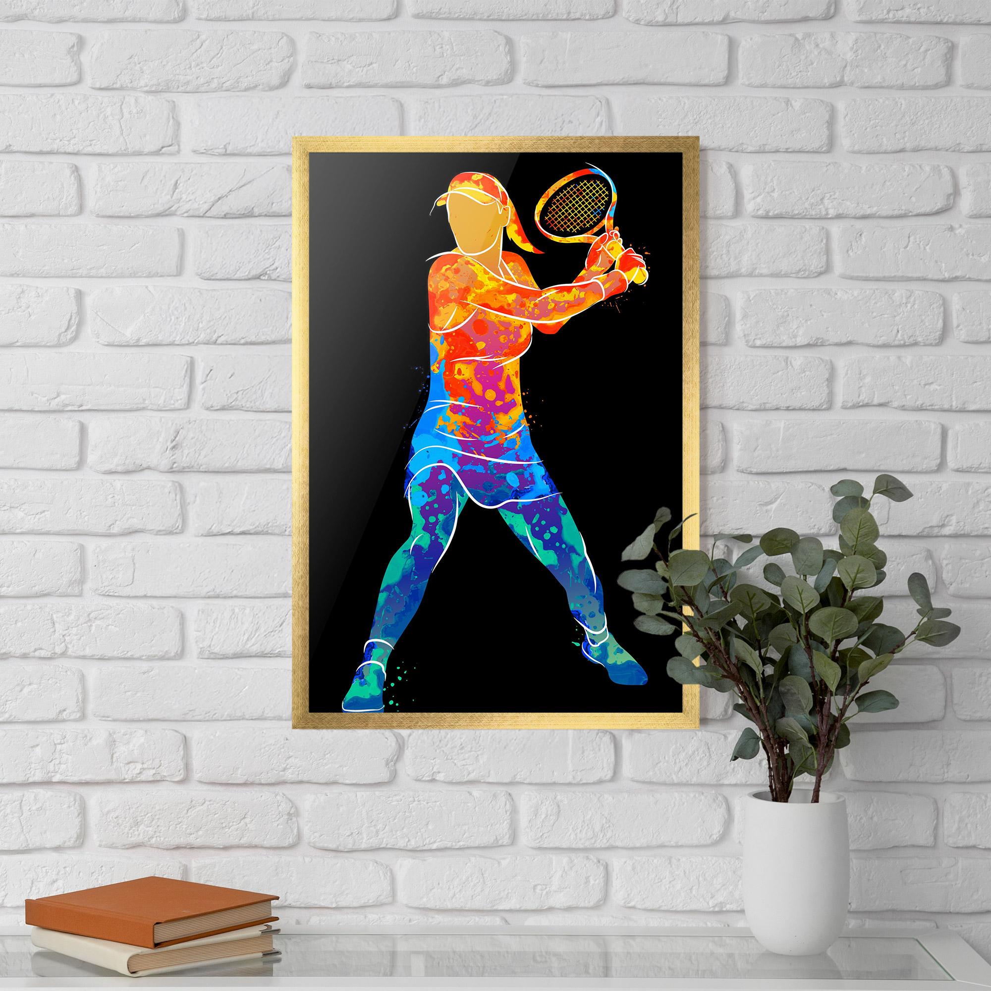 Plakat w Ramie Green Orange Tennis mockup 5