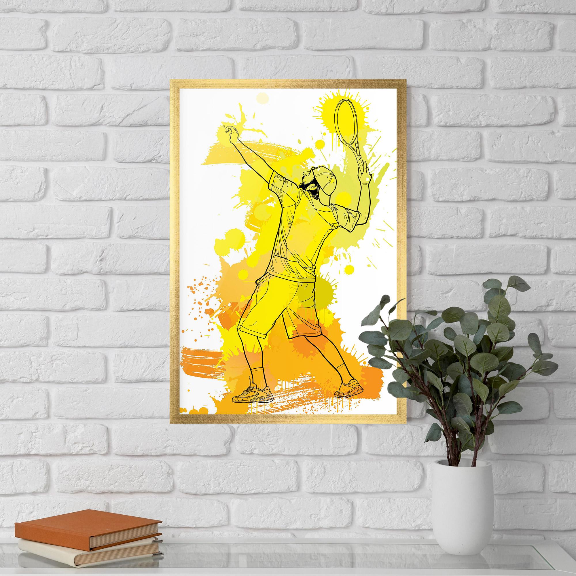Plakat w Ramie Yellow Art Tennis mockup 5