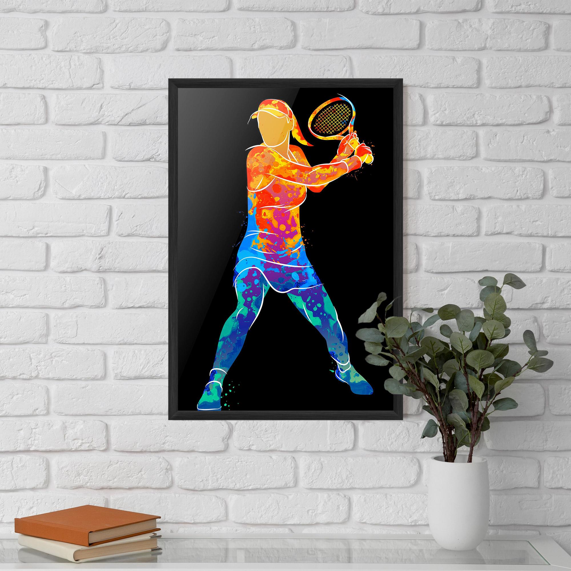 Plakat w Ramie Green Orange Tennis mockup 5