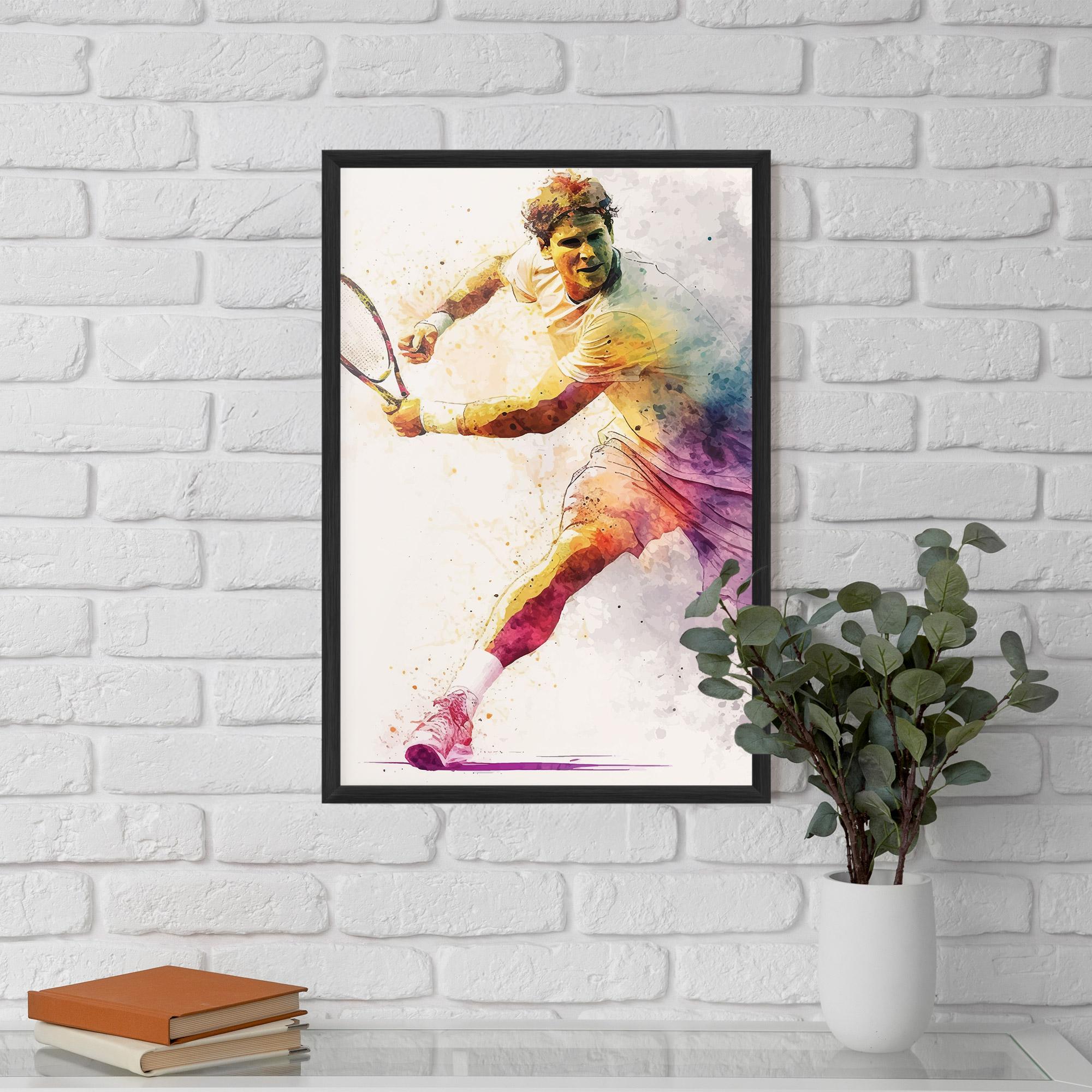 Plakat w Ramie Watercolor Tennis mockup 5