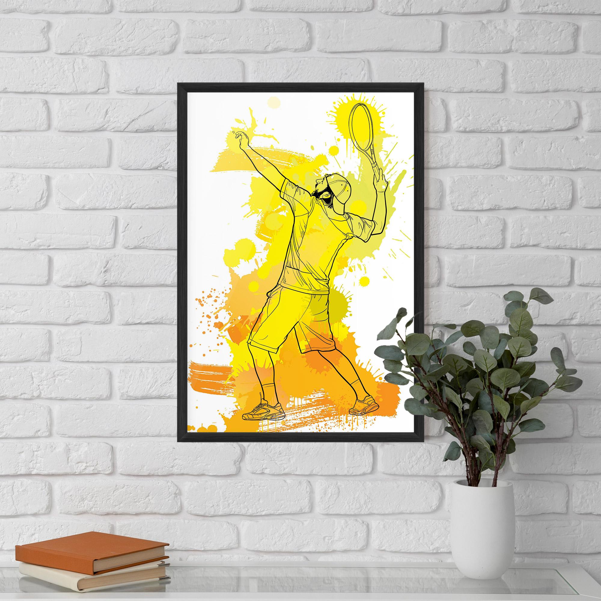 Plakat w Ramie Yellow Art Tennis mockup 5