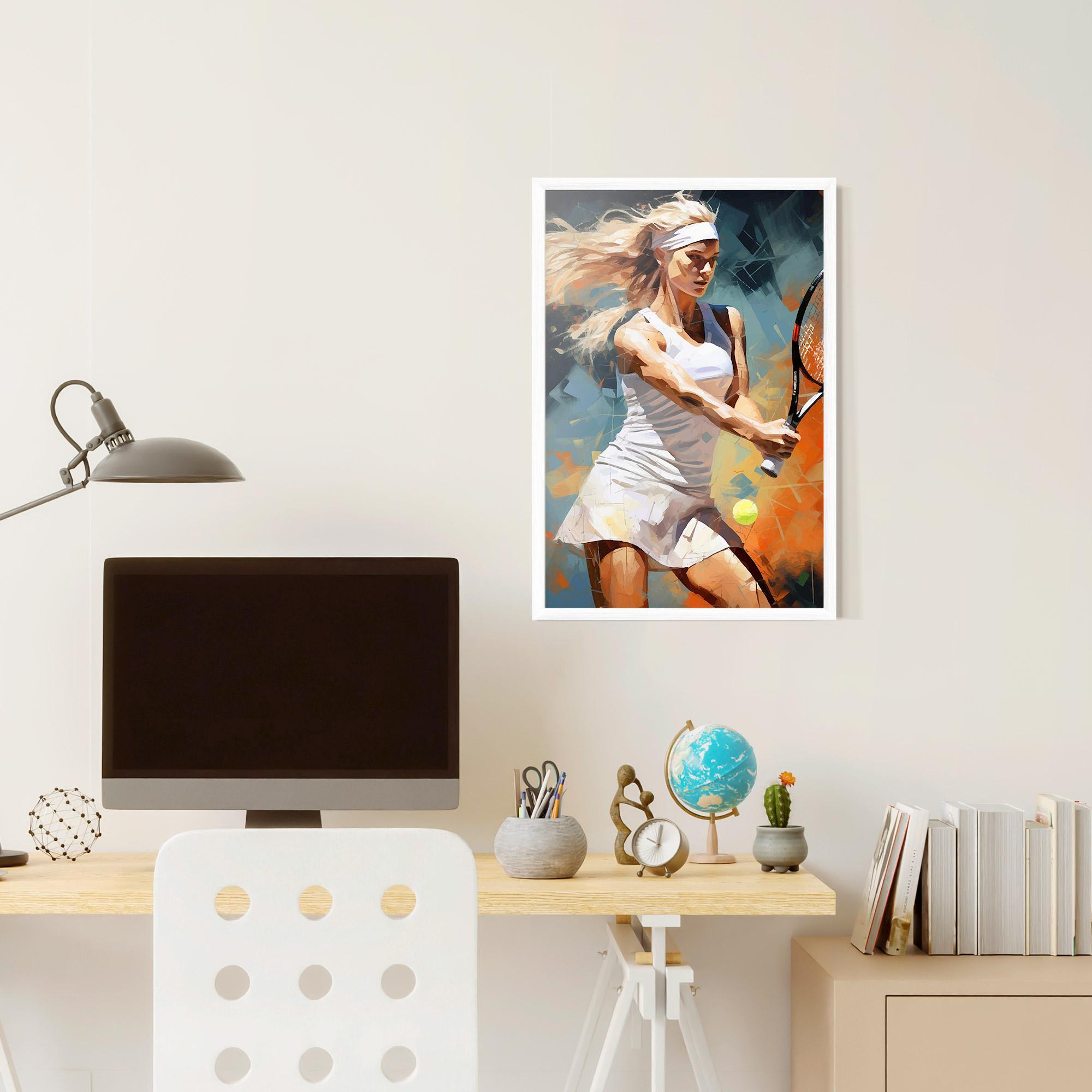 Plakat w Ramie Blonde Tennis Girl mockup 6