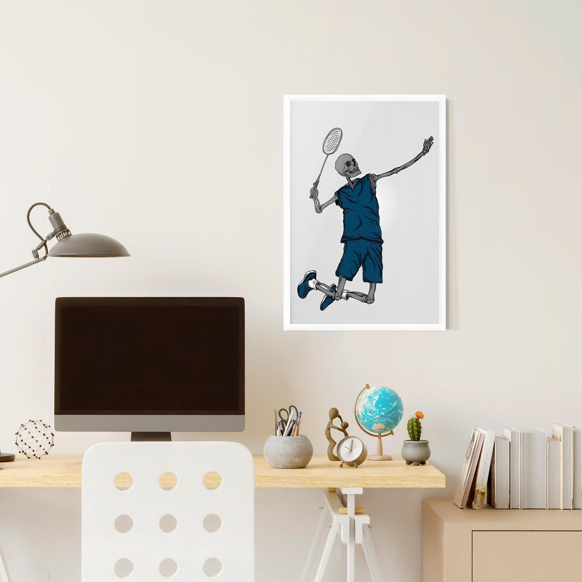 Plakat w Ramie Blue Skull Tennis mockup 6