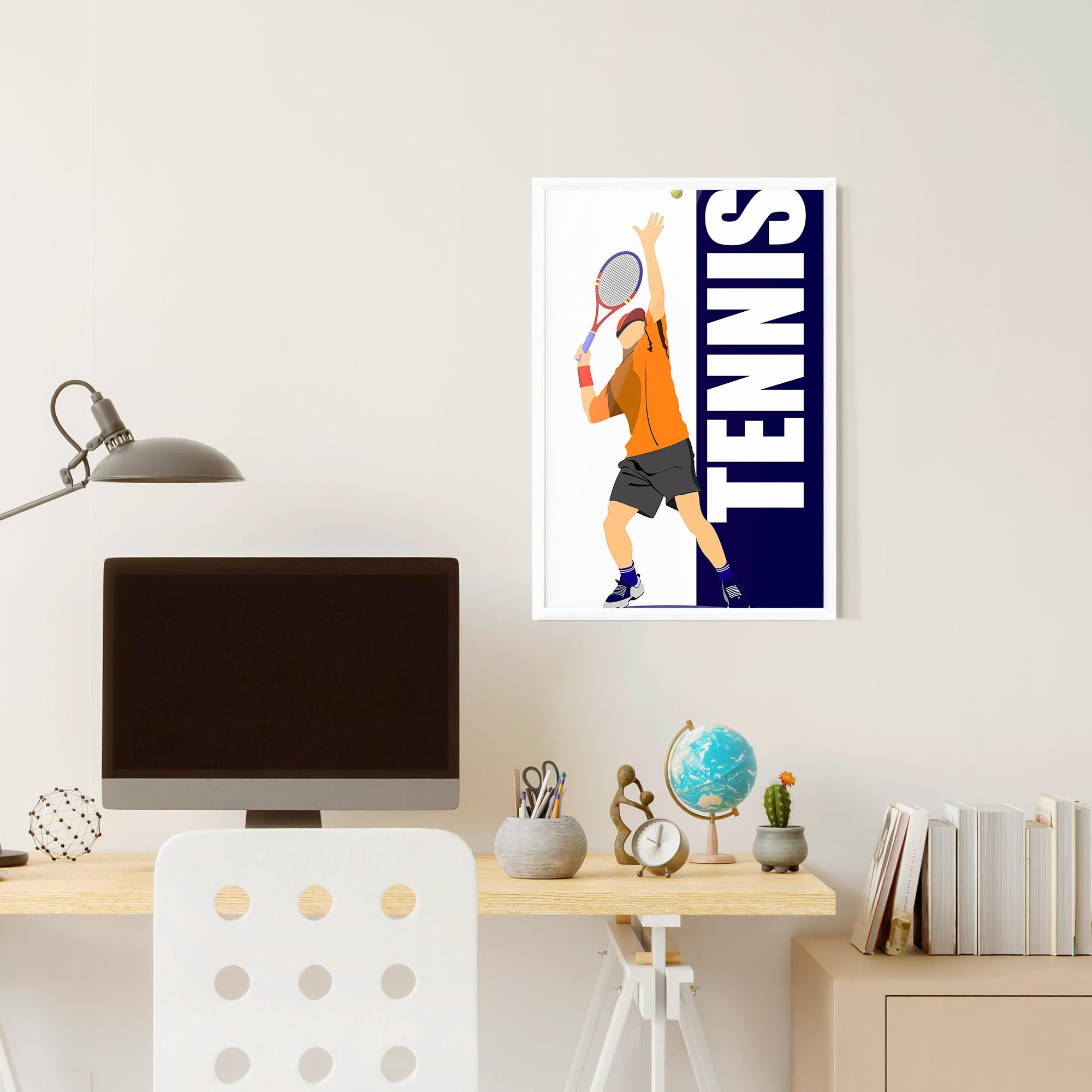 Plakat w Ramie Orange Tennis Player mockup 6
