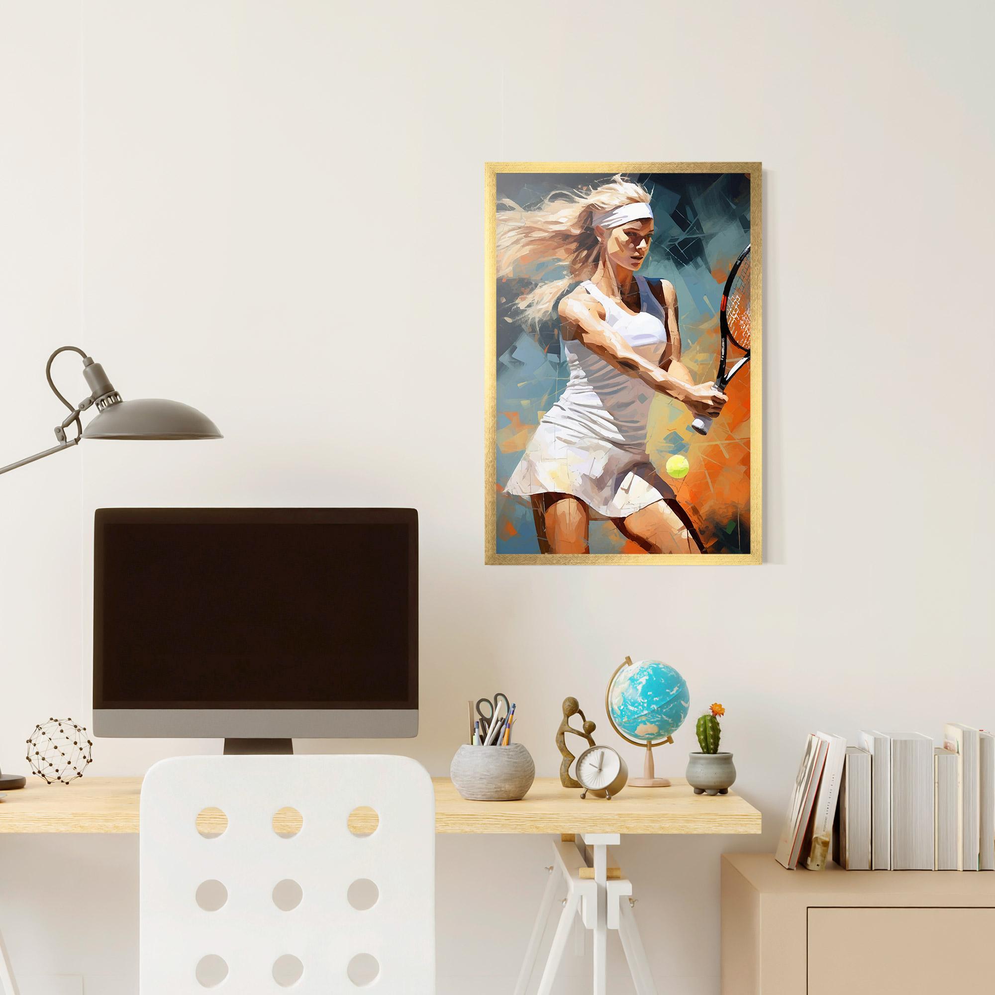 Plakat w Ramie Blonde Tennis Girl mockup 6