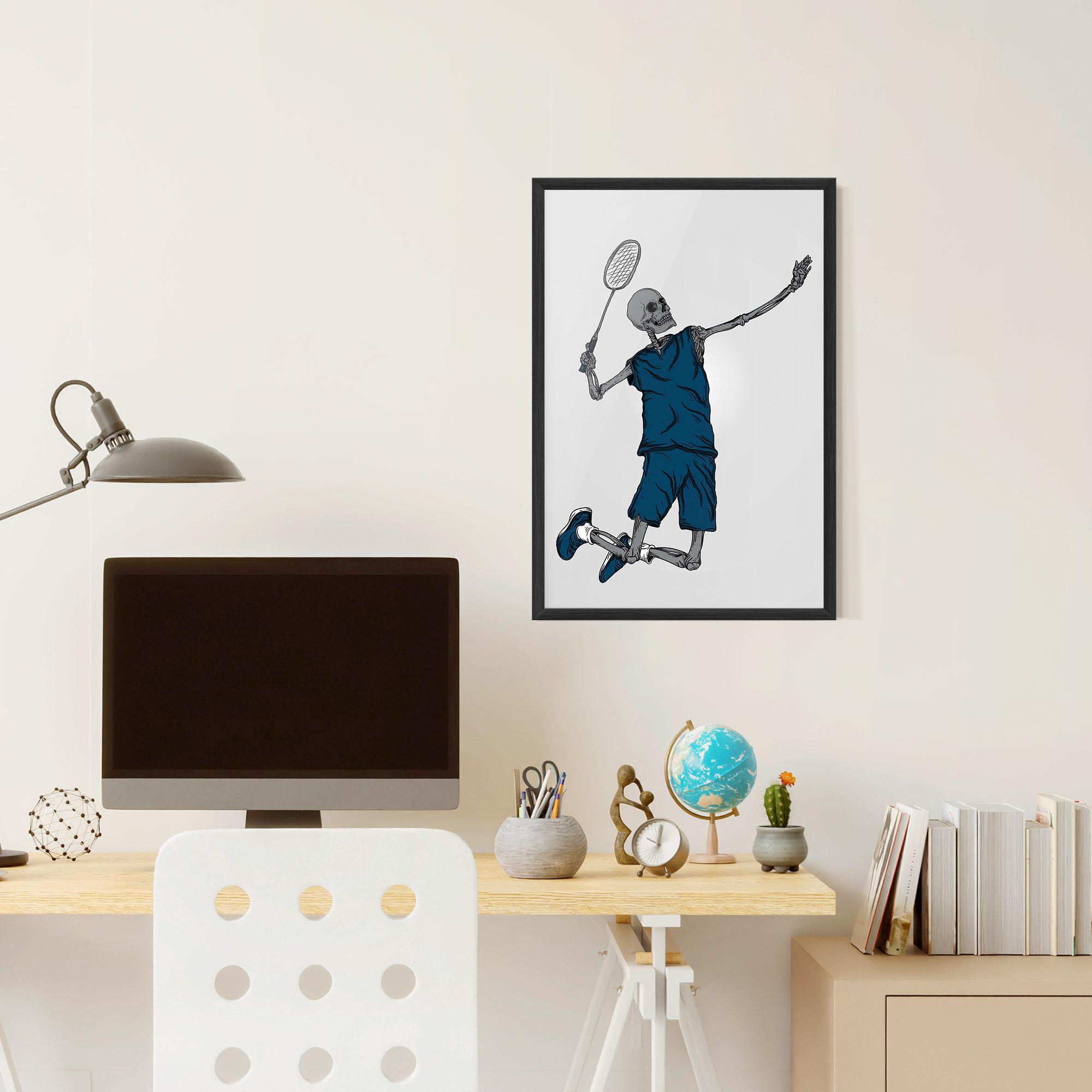 Plakat w Ramie Blue Skull Tennis mockup 6