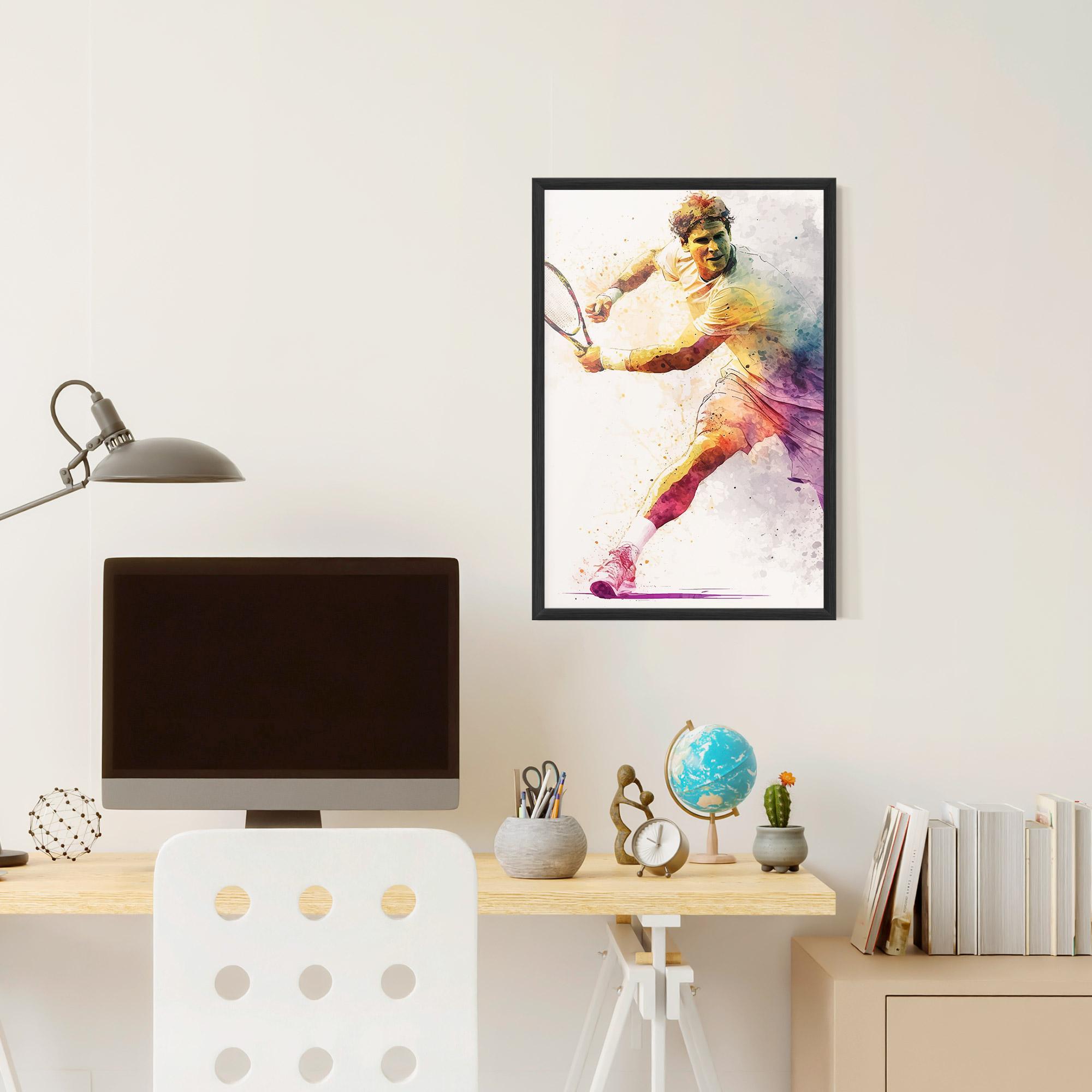 Plakat w Ramie Watercolor Tennis mockup 6