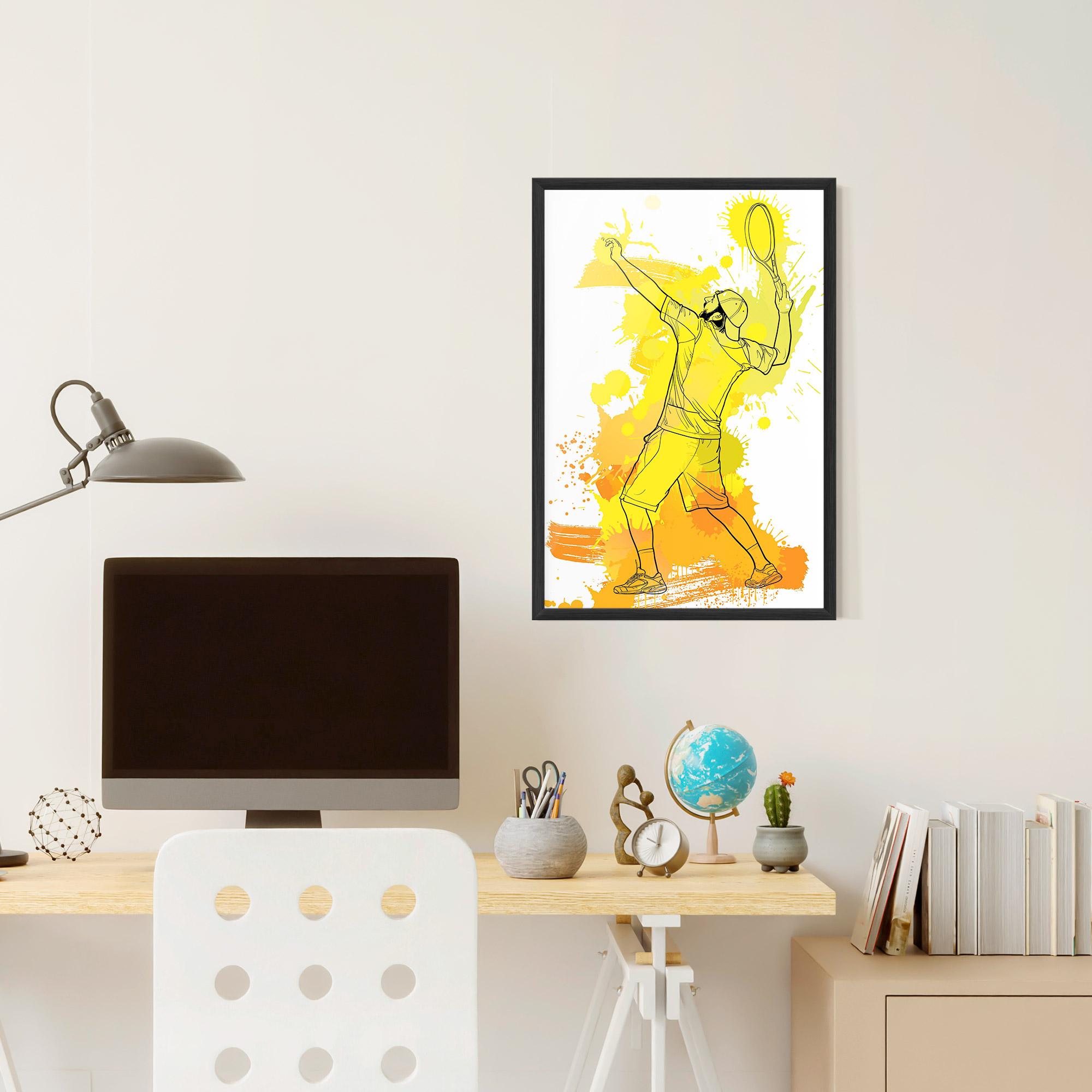 Plakat w Ramie Yellow Art Tennis mockup 6
