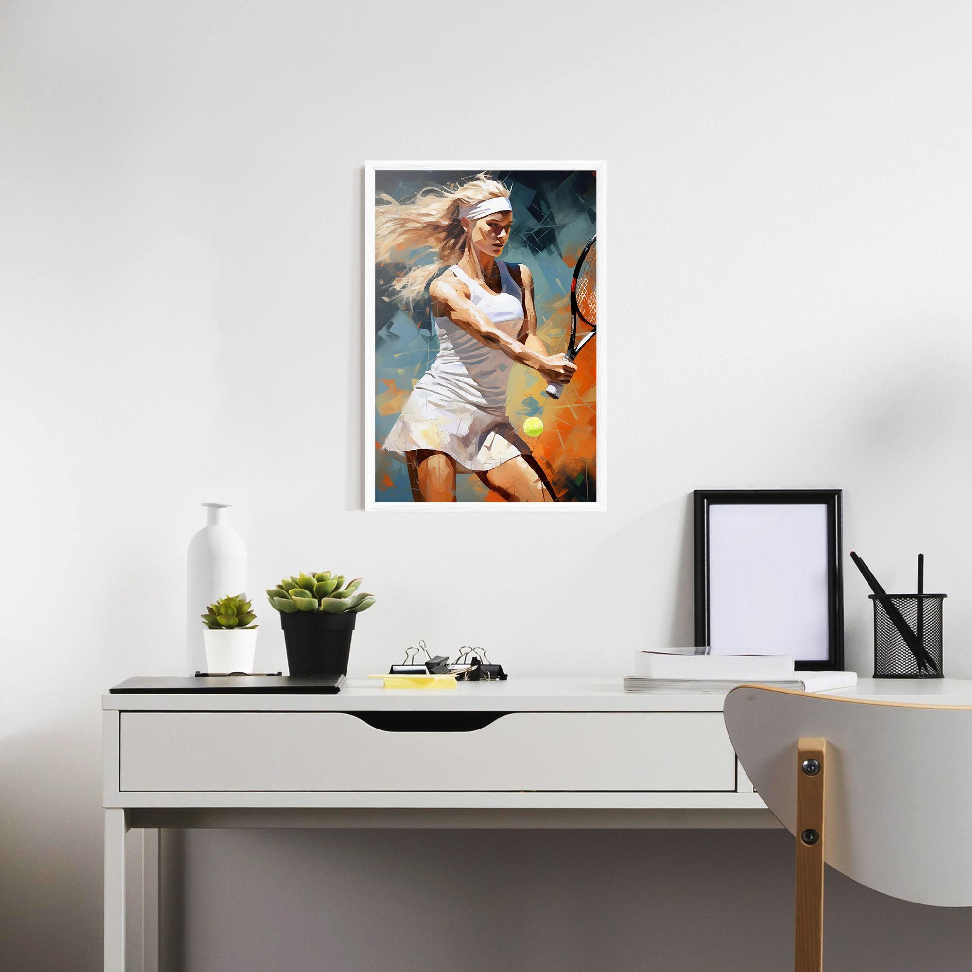 Plakat w Ramie Blonde Tennis Girl mockup 7