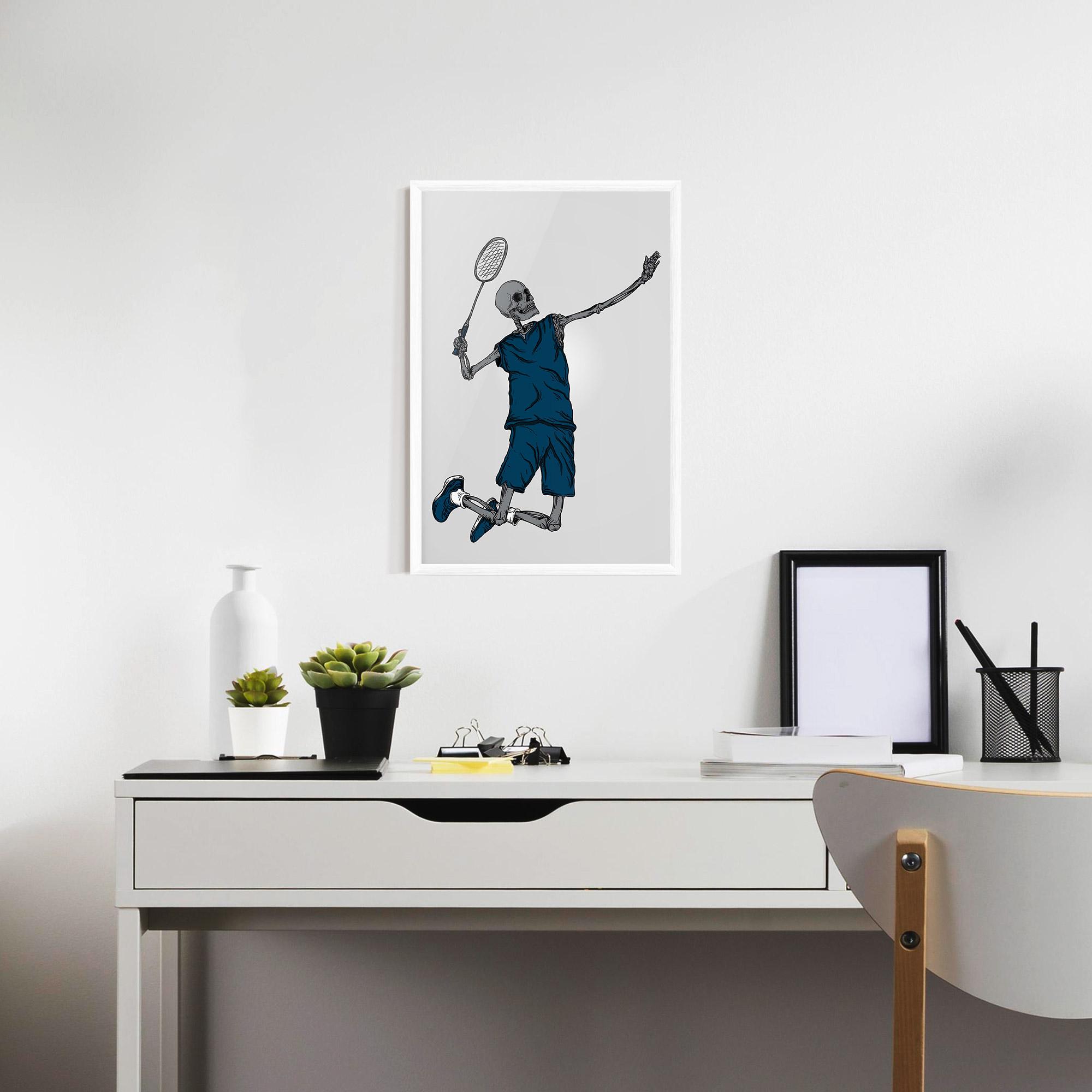 Plakat w Ramie Blue Skull Tennis mockup 7